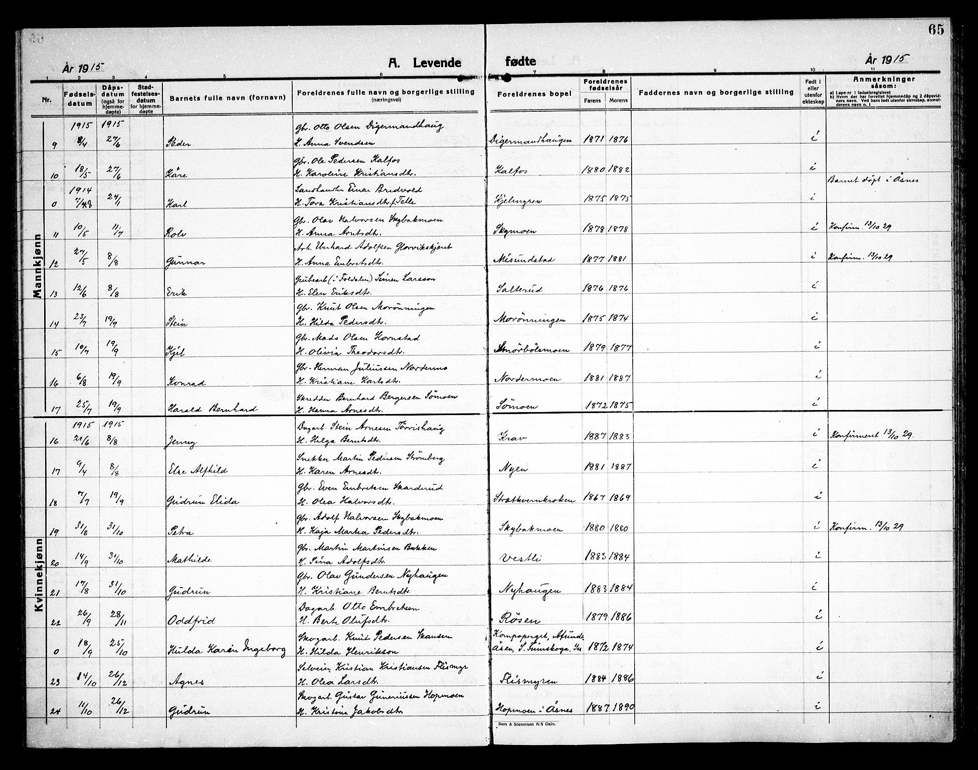 Åsnes prestekontor, AV/SAH-PREST-042/H/Ha/Haa/L0000D: Ministerialbok nr. 0B, 1890-1929, s. 65