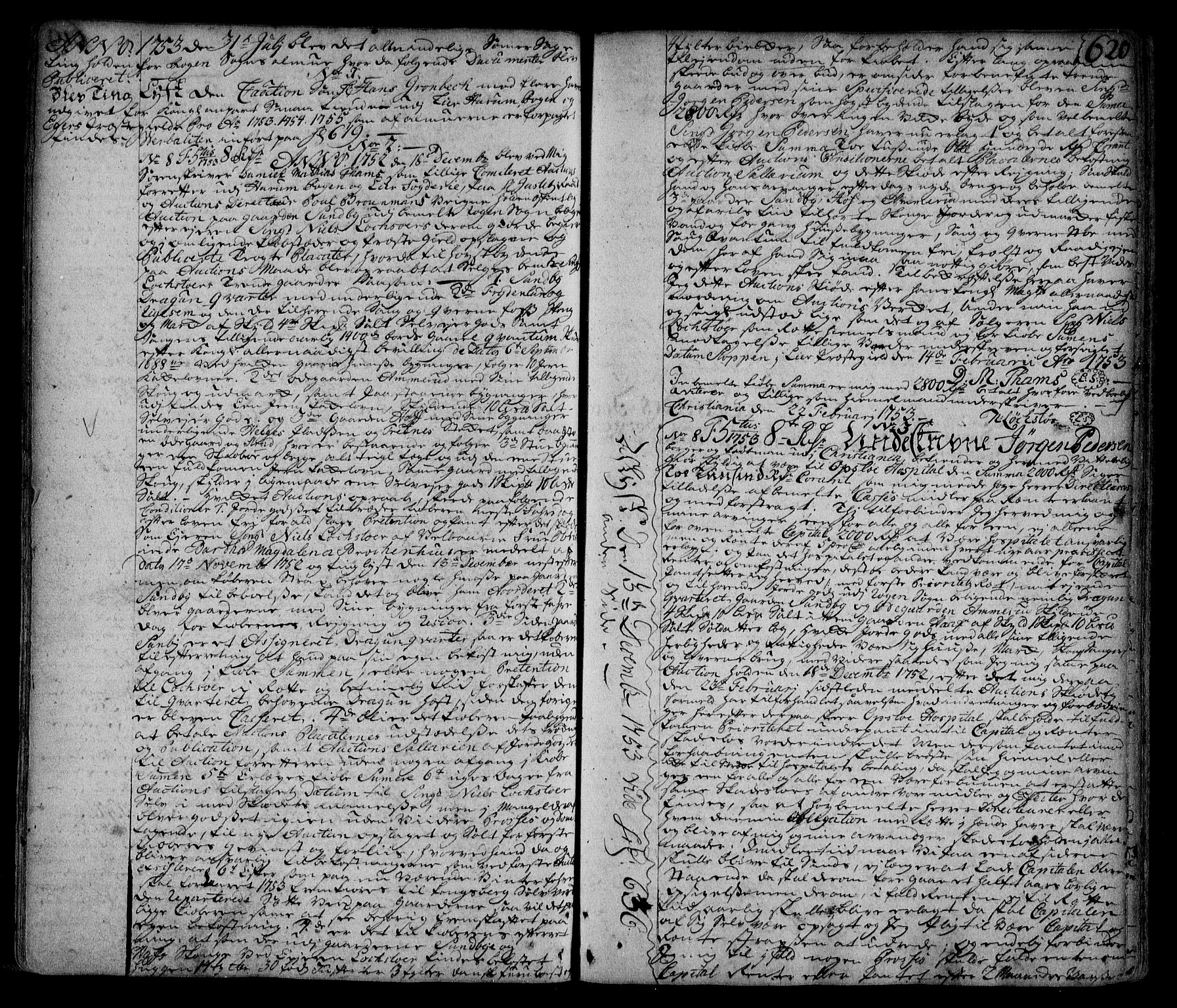 Lier, Røyken og Hurum sorenskriveri, SAKO/A-89/G/Ga/Gaa/L0002: Pantebok nr. II, 1725-1755, s. 620