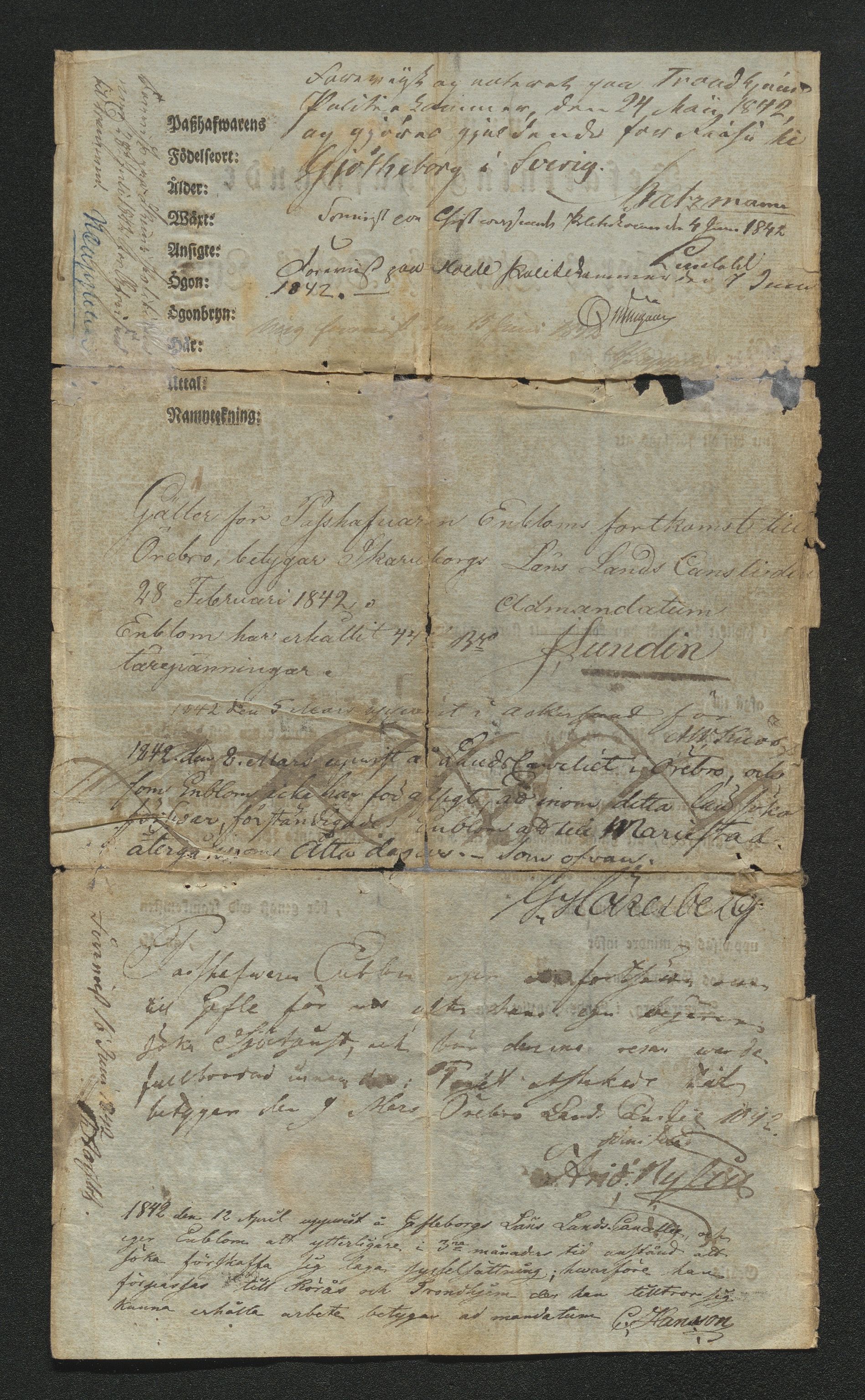 Drammen politikammer, AV/SAKO-A-623/I/Ia/Iab/L0006: Innleverte pass, 1841-1842, s. 560