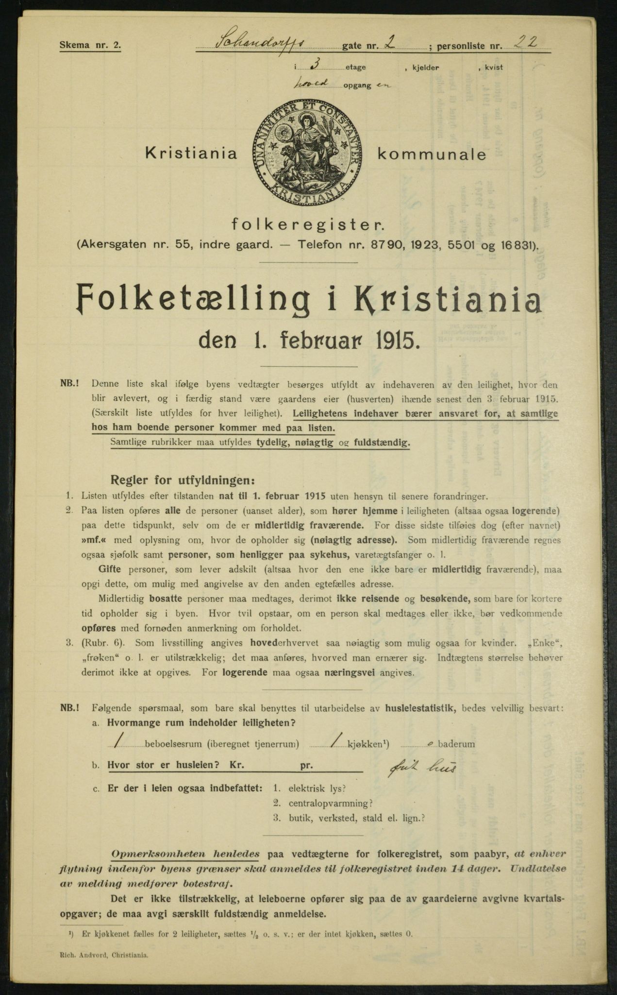 OBA, Kommunal folketelling 1.2.1915 for Kristiania, 1915, s. 89077