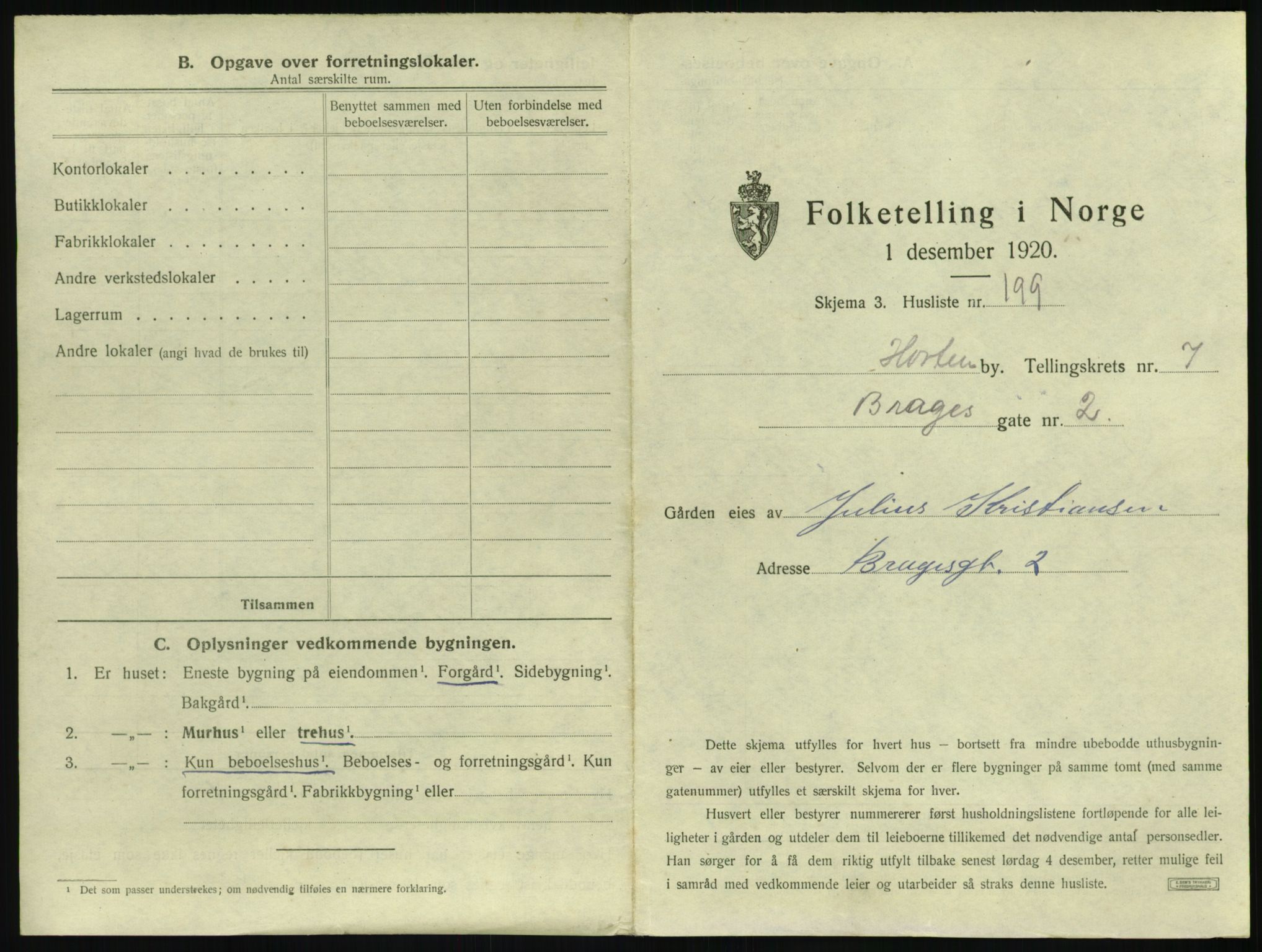 SAKO, Folketelling 1920 for 0703 Horten kjøpstad, 1920, s. 2795