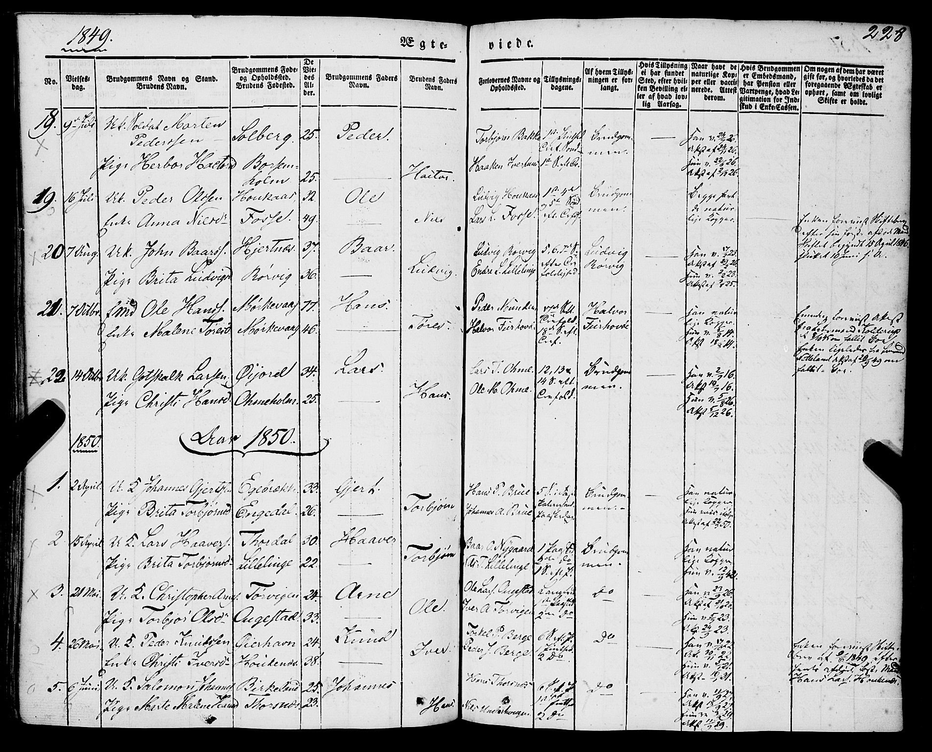 Strandebarm sokneprestembete, AV/SAB-A-78401/H/Haa: Ministerialbok nr. A 7, 1844-1872, s. 228