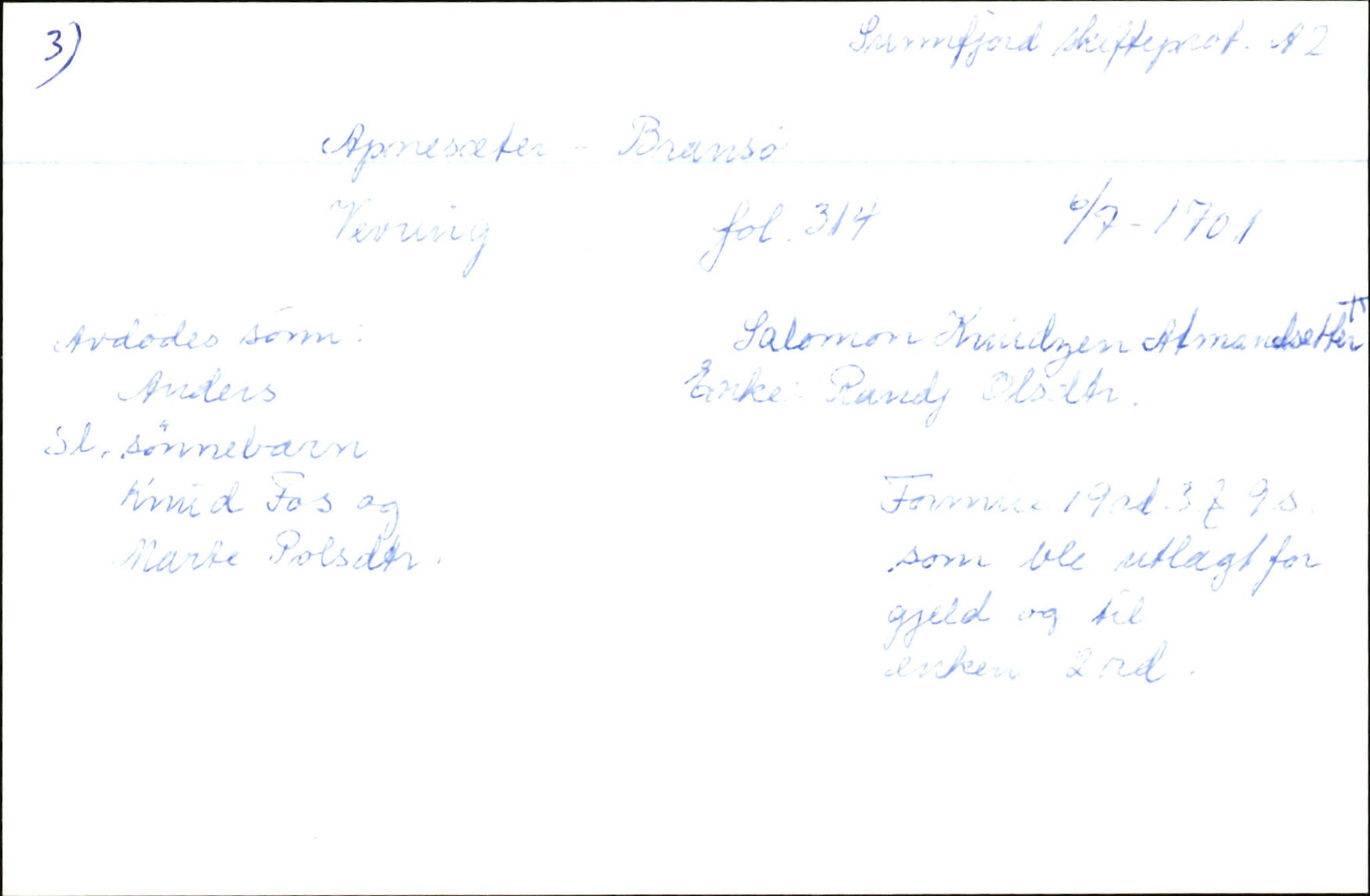 Skiftekort ved Statsarkivet i Bergen, SAB/SKIFTEKORT/003/L0002: Skifteprotokoll nr. 2, 1687-1708, s. 156