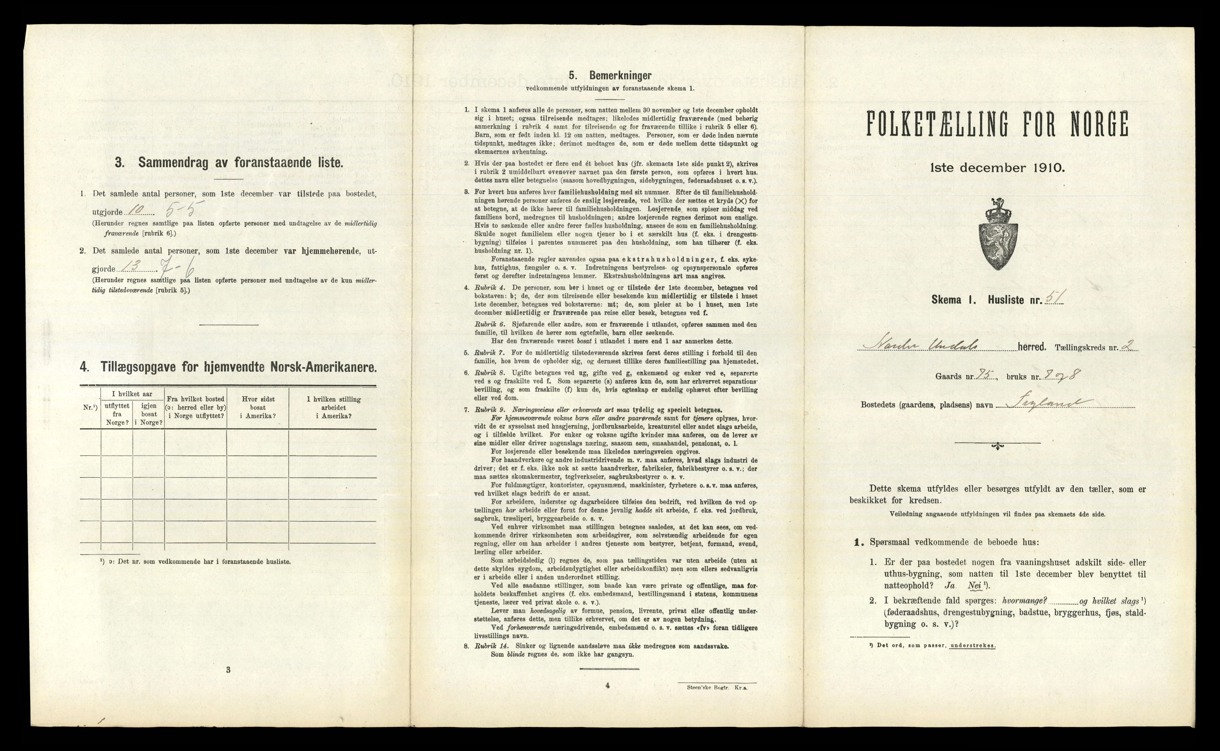 RA, Folketelling 1910 for 1028 Nord-Audnedal herred, 1910, s. 212