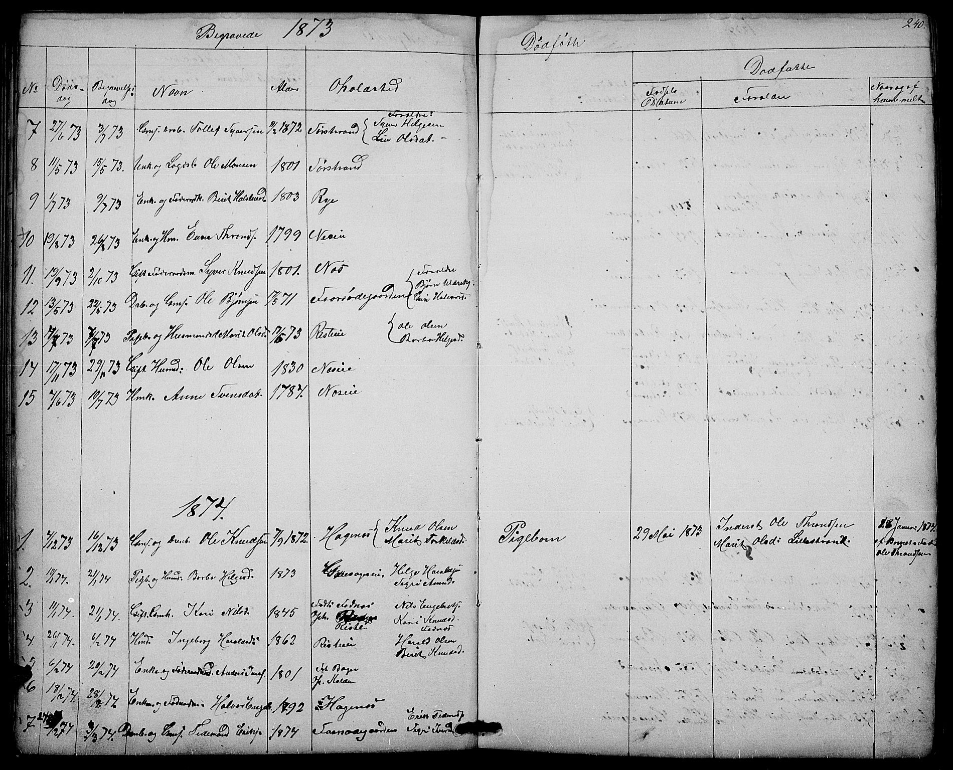 Nord-Aurdal prestekontor, AV/SAH-PREST-132/H/Ha/Hab/L0003: Klokkerbok nr. 3, 1842-1882, s. 240