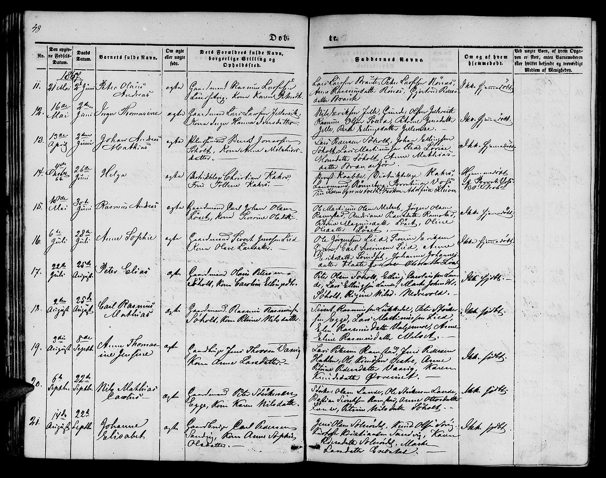 Ministerialprotokoller, klokkerbøker og fødselsregistre - Møre og Romsdal, AV/SAT-A-1454/522/L0324: Klokkerbok nr. 522C03, 1854-1871, s. 48