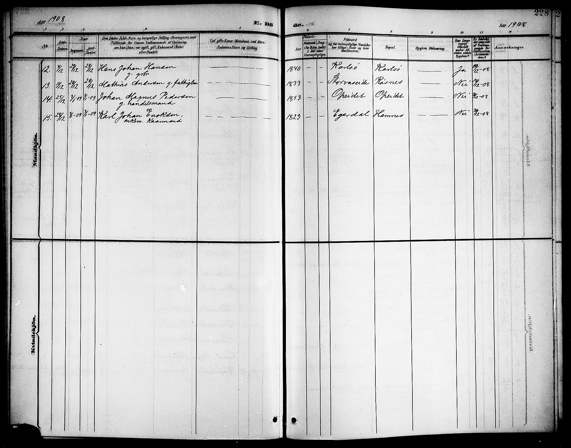 Ministerialprotokoller, klokkerbøker og fødselsregistre - Nordland, SAT/A-1459/859/L0860: Klokkerbok nr. 859C06, 1899-1909, s. 228