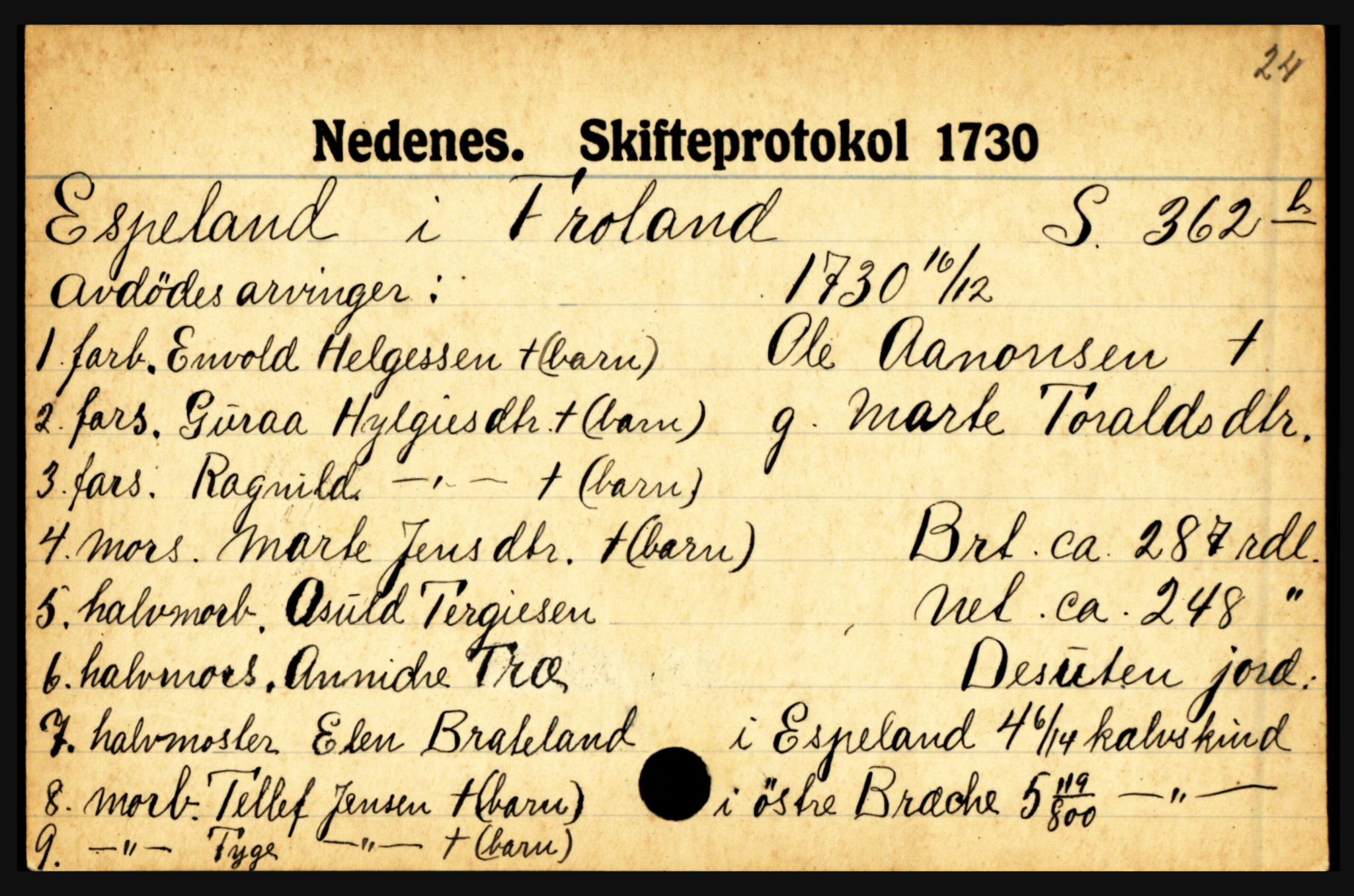 Nedenes sorenskriveri før 1824, AV/SAK-1221-0007/H, s. 6371