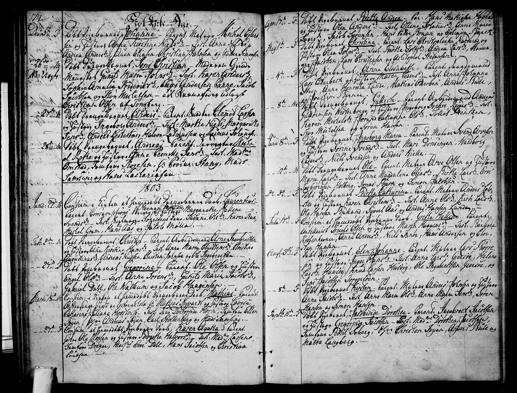 Tønsberg kirkebøker, AV/SAKO-A-330/F/Fb/L0002: Ministerialbok nr. II 2, 1797-1809, s. 74-75