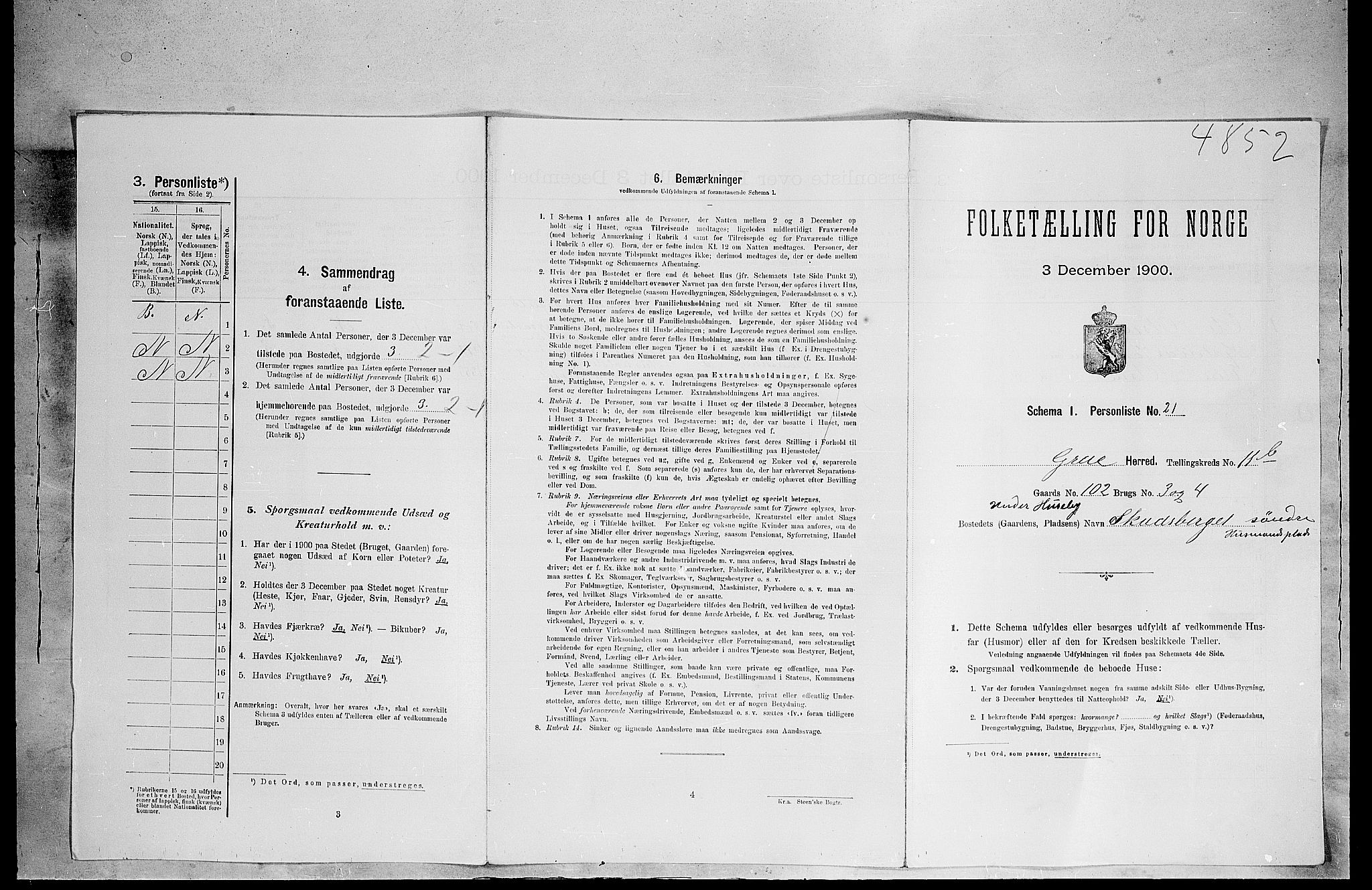 SAH, Folketelling 1900 for 0423 Grue herred, 1900, s. 1832