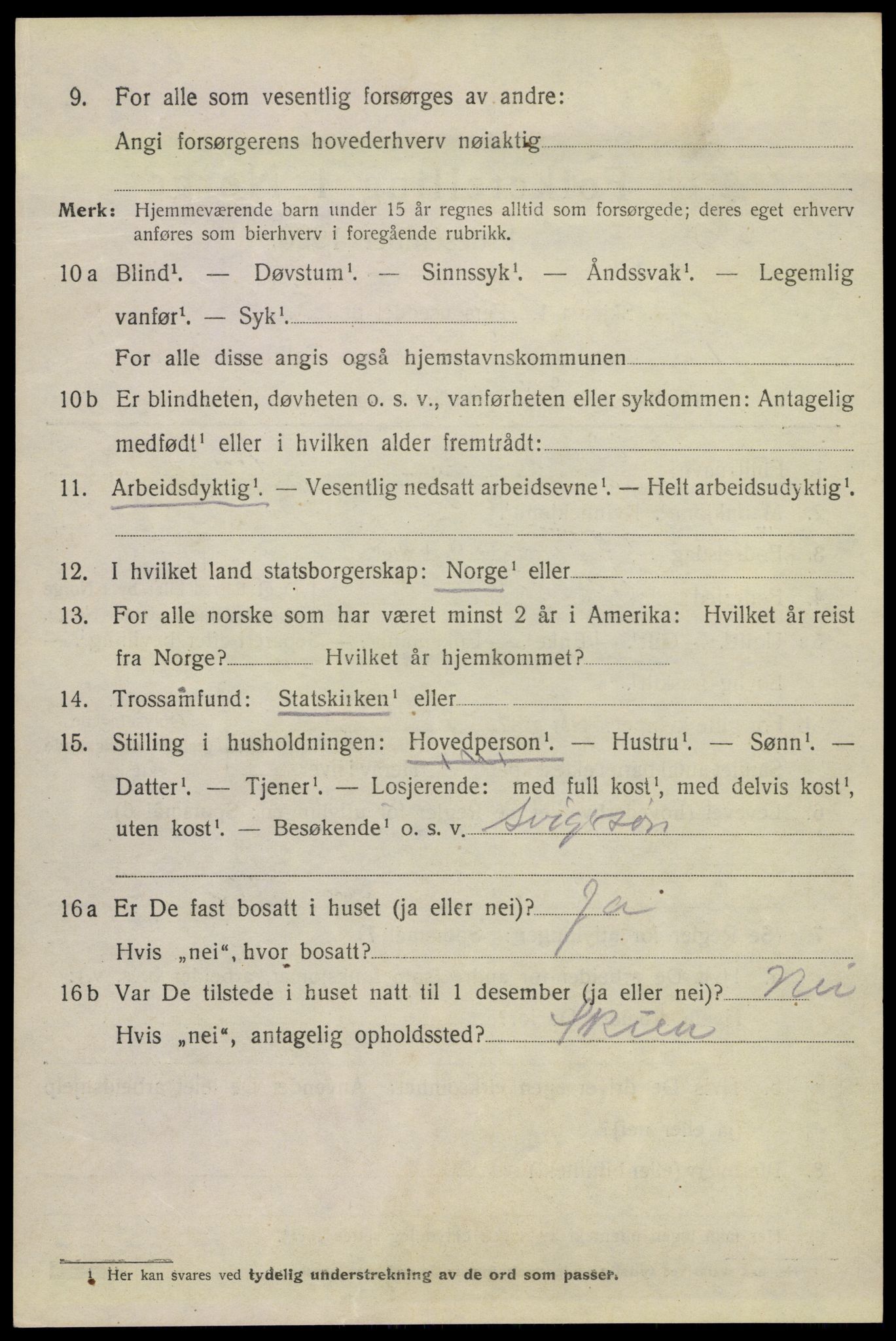 SAKO, Folketelling 1920 for 0801 Kragerø kjøpstad, 1920, s. 9992