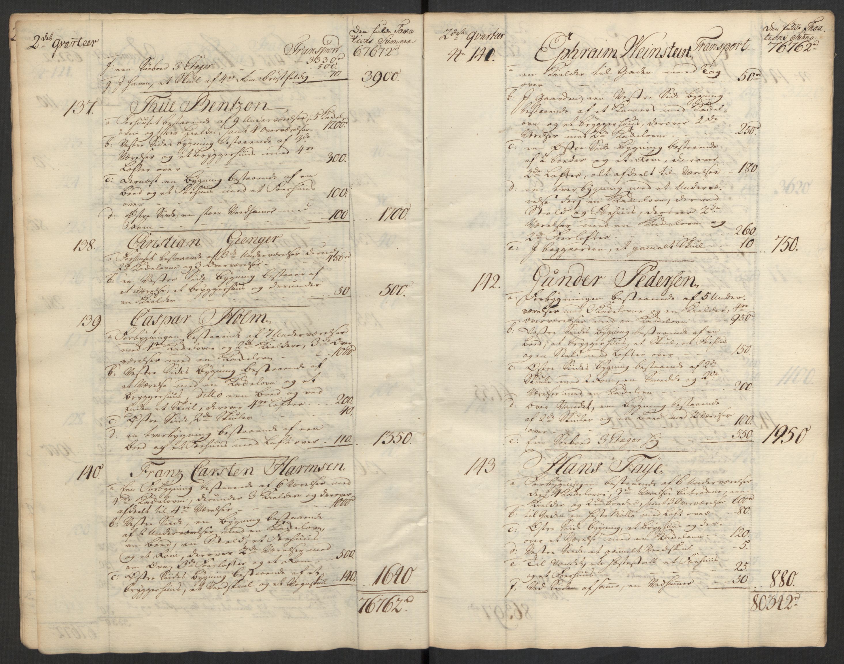Kommersekollegiet, Brannforsikringskontoret 1767-1814, AV/RA-EA-5458/F/Fa/L0008/0001: Bragernes / Branntakstprotokoll, 1765