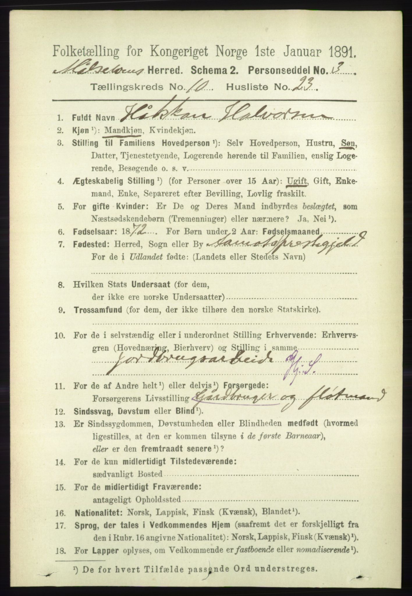 RA, Folketelling 1891 for 1924 Målselv herred, 1891, s. 3173