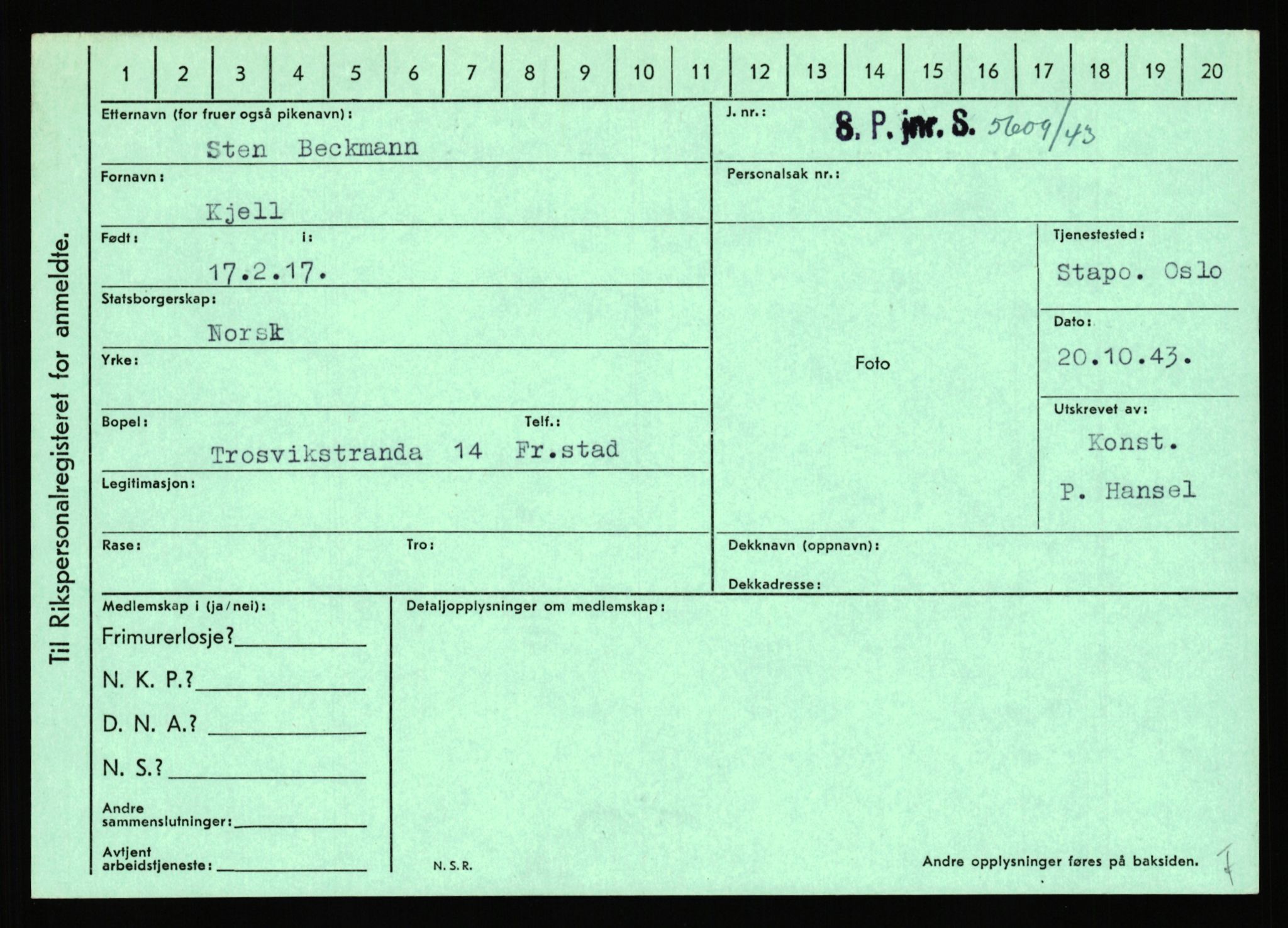 Statspolitiet - Hovedkontoret / Osloavdelingen, AV/RA-S-1329/C/Ca/L0002: Arneberg - Brand, 1943-1945, s. 1627