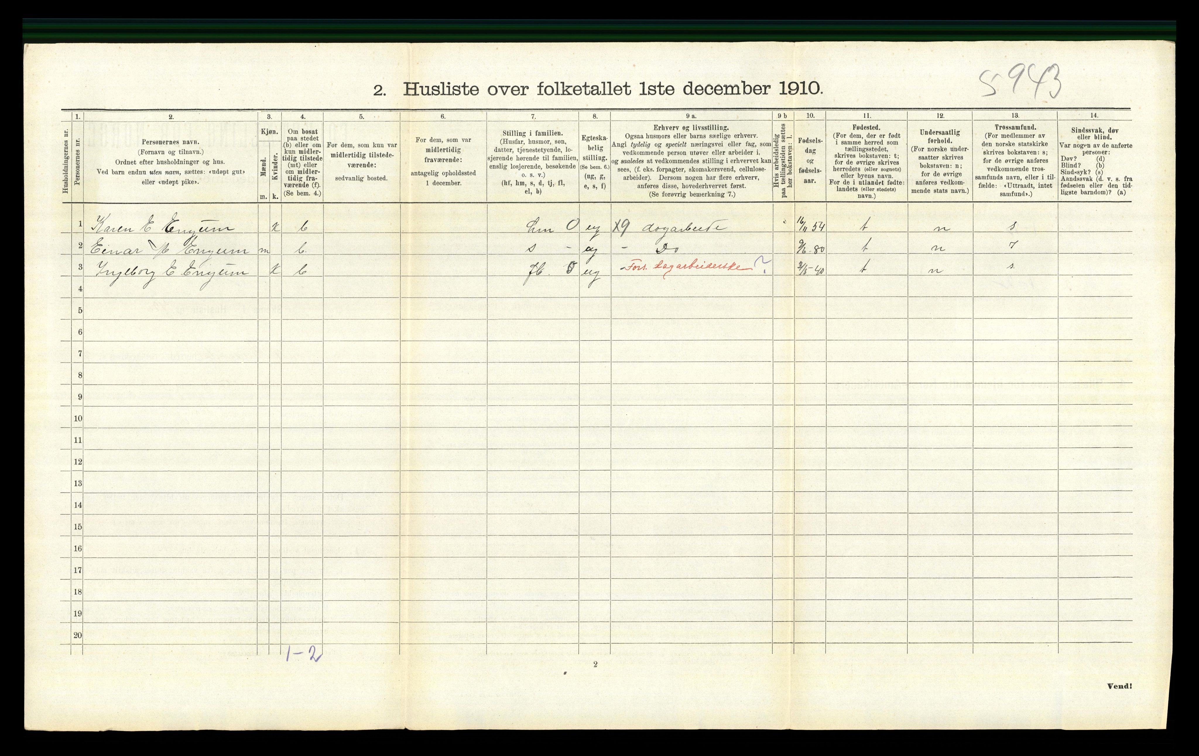 RA, Folketelling 1910 for 0523 Vestre Gausdal herred, 1910, s. 736