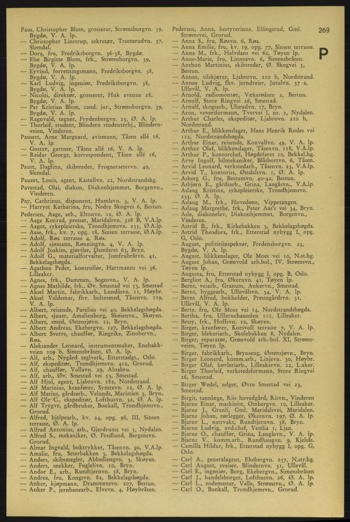 Aker adressebok/adressekalender, PUBL/001/A/006: Aker adressebok, 1937-1938, s. 269