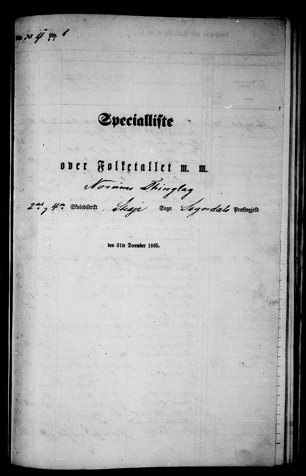 RA, Folketelling 1865 for 1420P Sogndal prestegjeld, 1865, s. 85