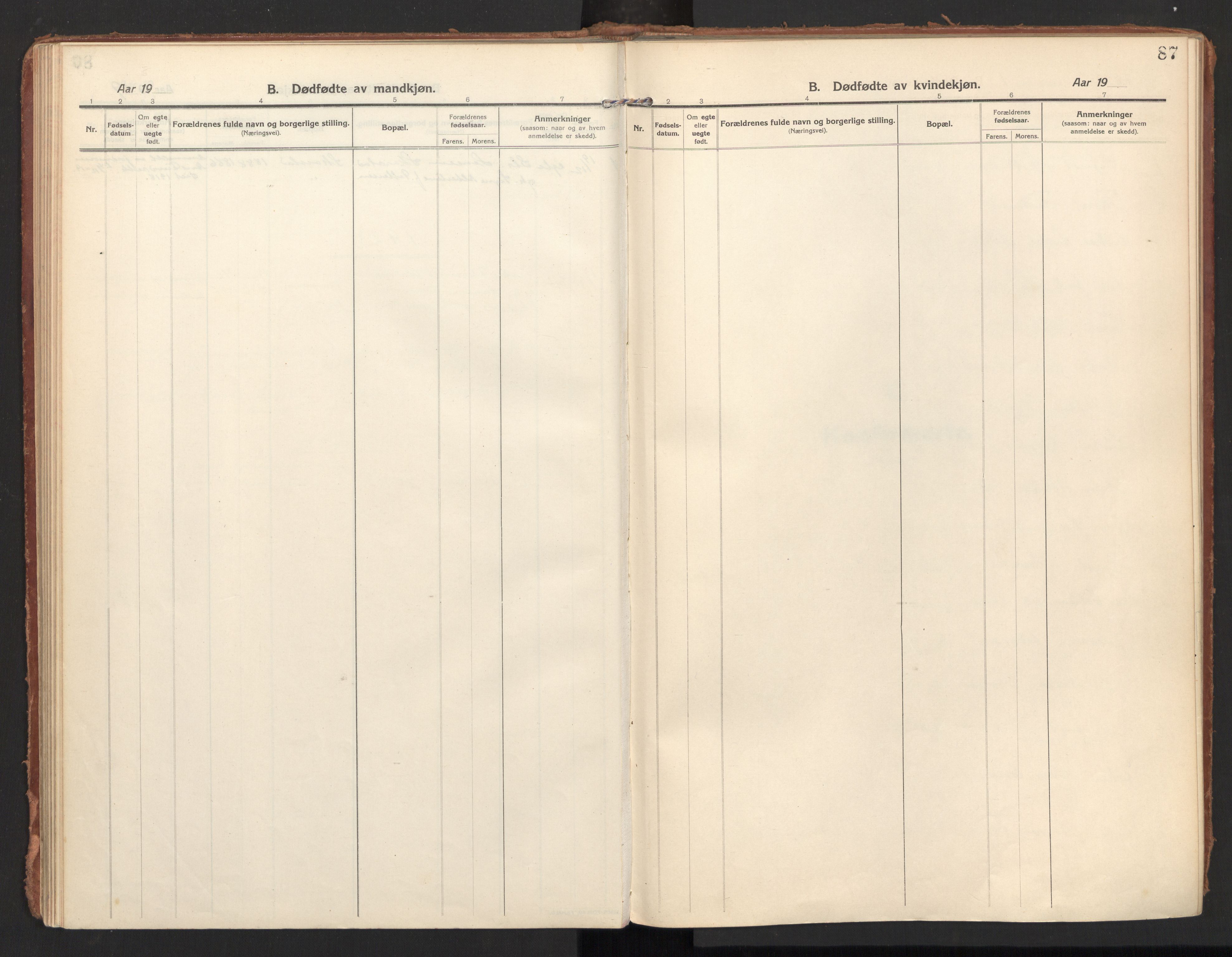 Ministerialprotokoller, klokkerbøker og fødselsregistre - Nordland, SAT/A-1459/810/L0156: Ministerialbok nr. 810A15, 1915-1930, s. 87