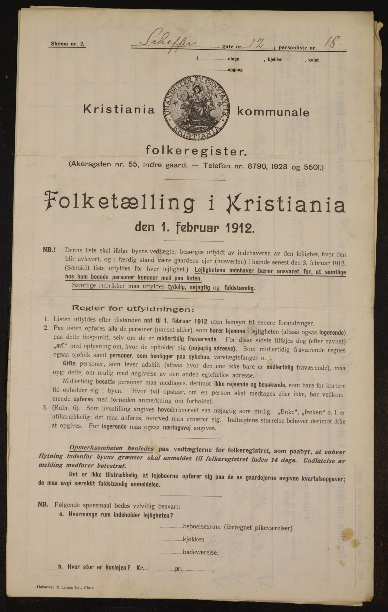 OBA, Kommunal folketelling 1.2.1912 for Kristiania, 1912, s. 93536