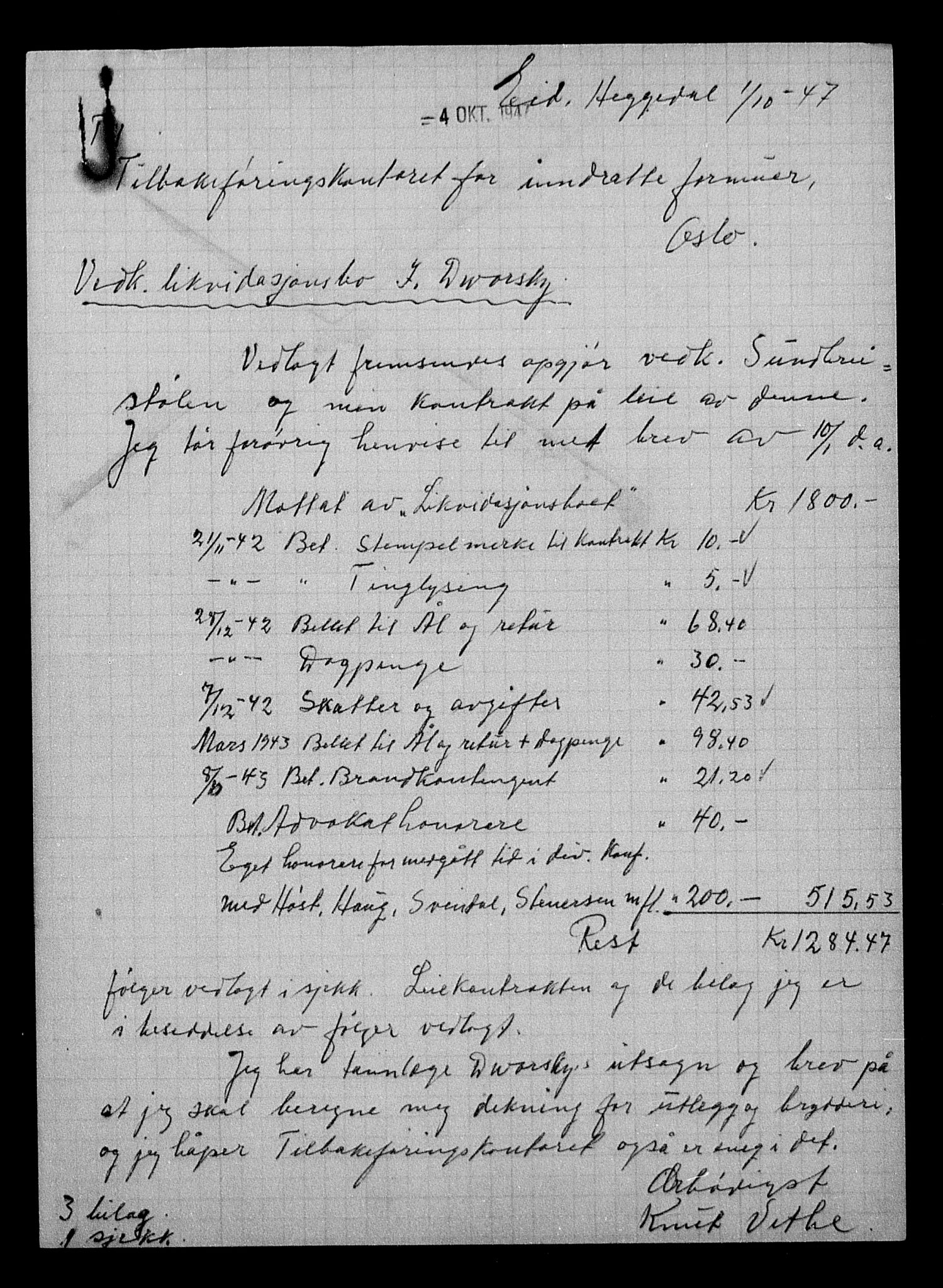 Justisdepartementet, Tilbakeføringskontoret for inndratte formuer, AV/RA-S-1564/H/Hc/Hcc/L0931: --, 1945-1947, s. 423