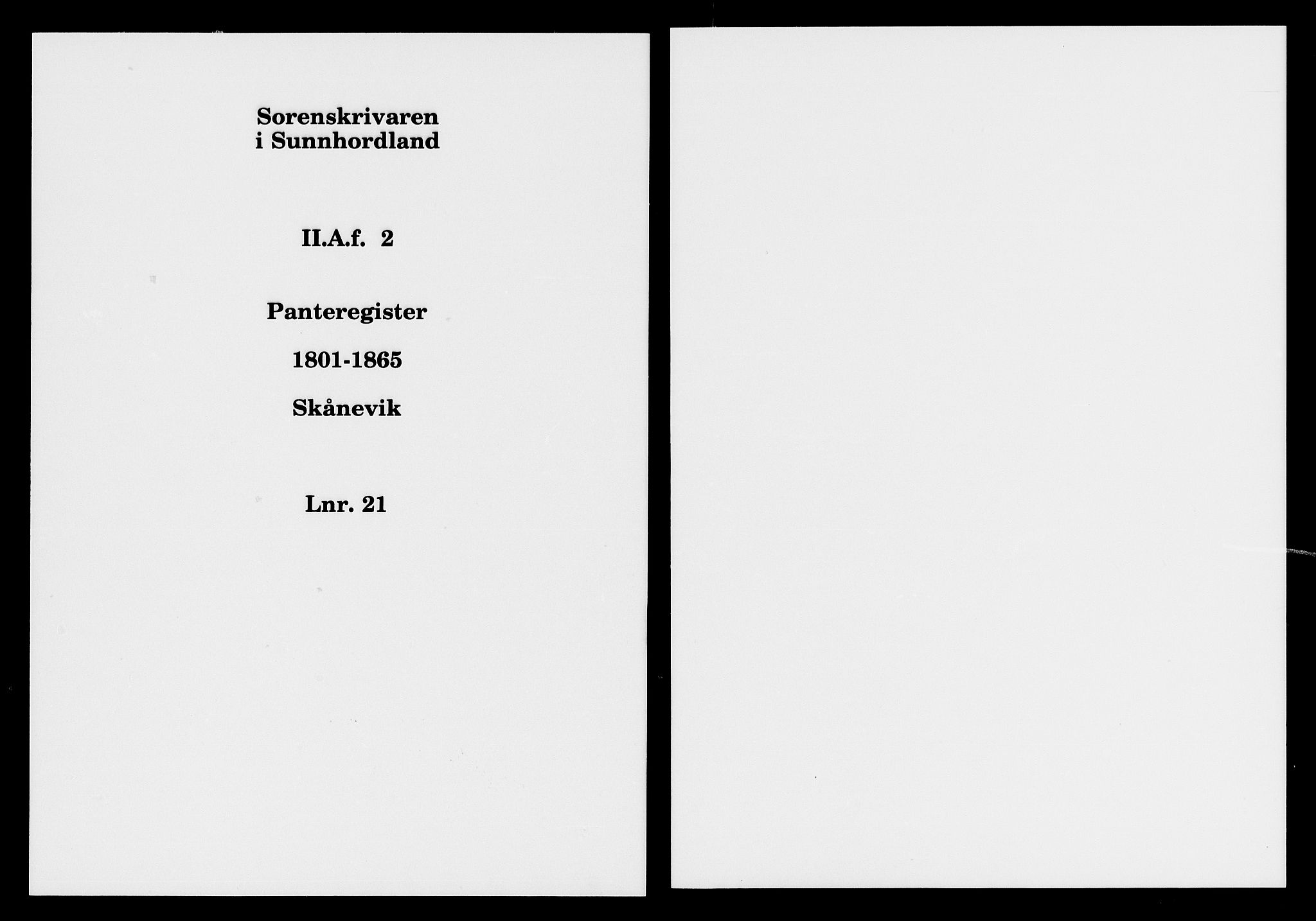 Sunnhordland sorenskrivar, SAB/A-2401/1/G/Ga/Gaf/L0002: Panteregister nr. II.A.f.2, 1801-1865