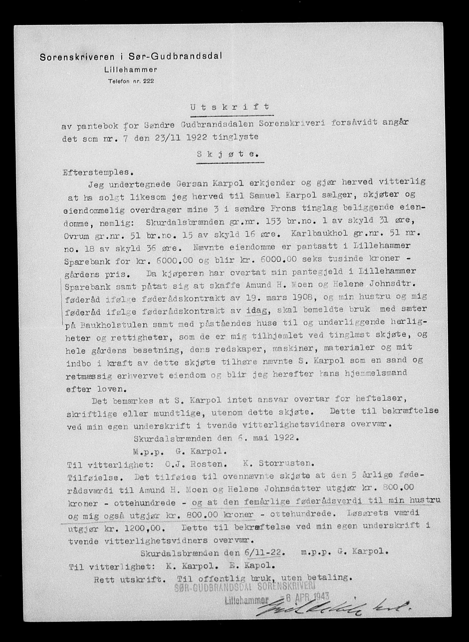 Justisdepartementet, Tilbakeføringskontoret for inndratte formuer, AV/RA-S-1564/H/Hc/Hcc/L0949: --, 1945-1947, s. 590