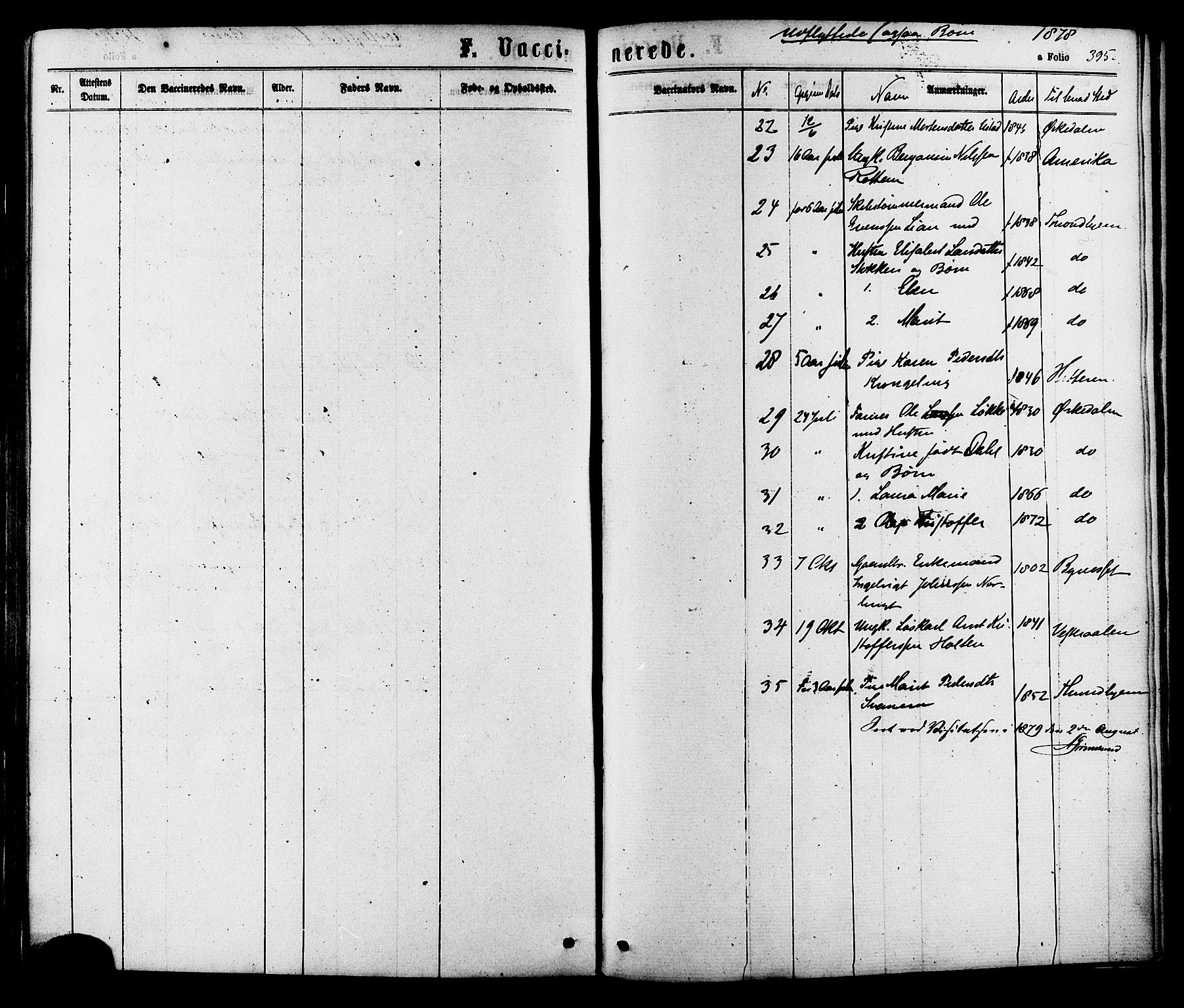Ministerialprotokoller, klokkerbøker og fødselsregistre - Sør-Trøndelag, SAT/A-1456/630/L0495: Ministerialbok nr. 630A08, 1868-1878, s. 395