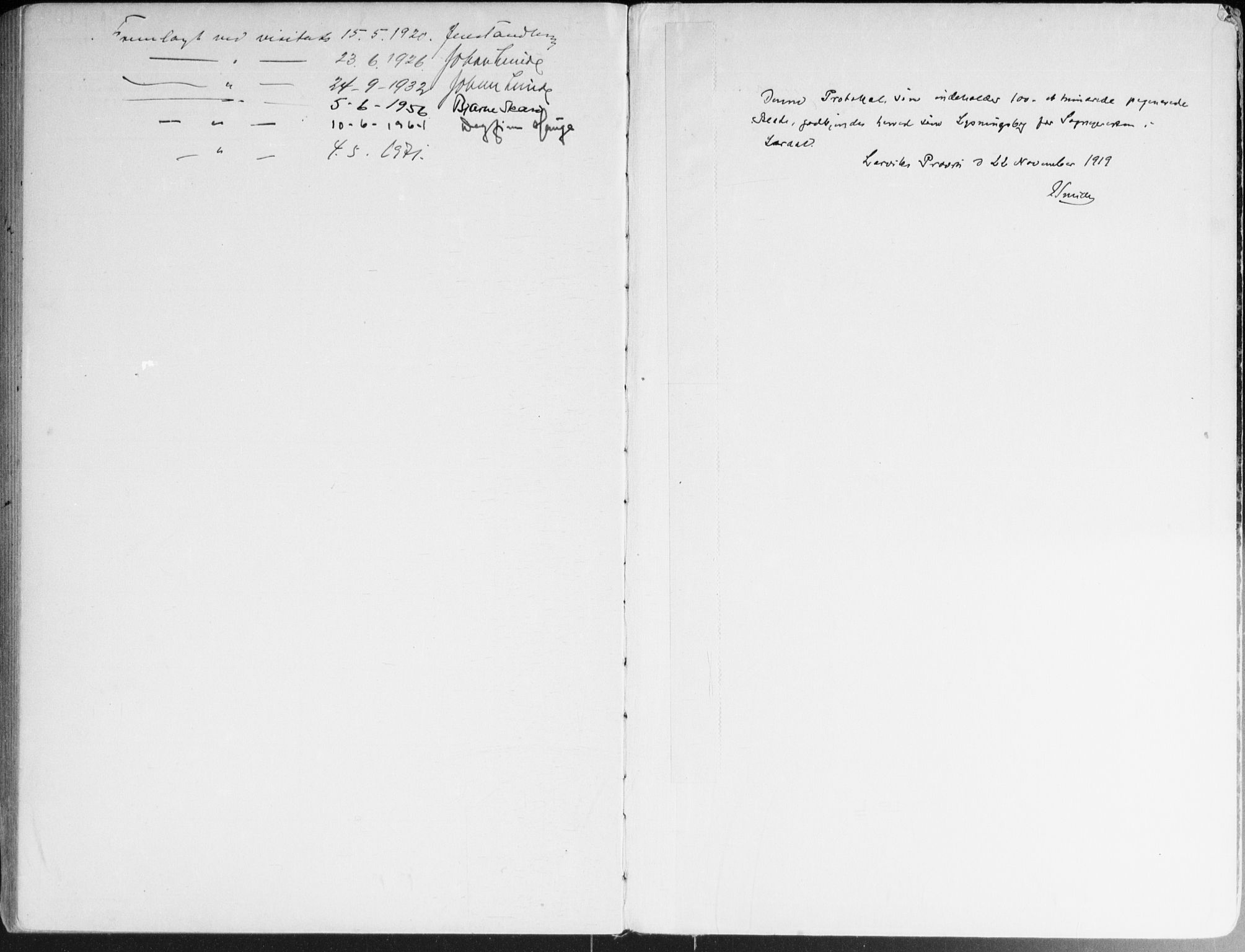Lardal kirkebøker, AV/SAKO-A-350/H/Ha/L0001: Lysningsprotokoll nr. 1, 1919-1965