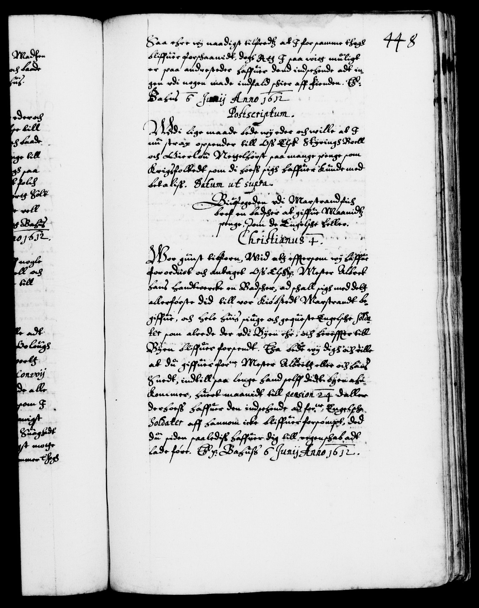 Danske Kanselli 1572-1799, RA/EA-3023/F/Fc/Fca/Fcab/L0003: Norske tegnelser (mikrofilm), 1596-1616, s. 448a