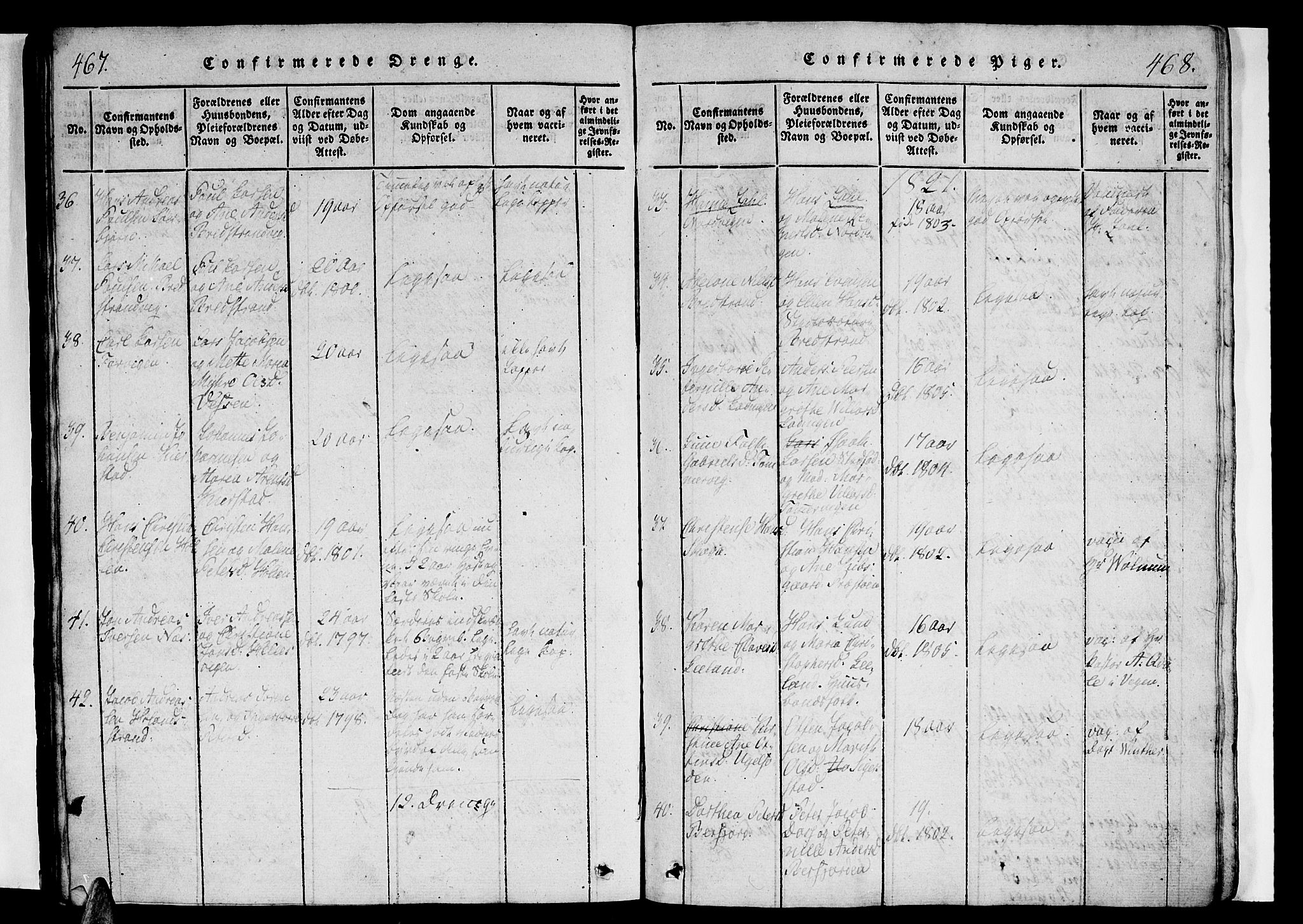 Ministerialprotokoller, klokkerbøker og fødselsregistre - Nordland, SAT/A-1459/834/L0510: Klokkerbok nr. 834C01, 1820-1847, s. 467-468