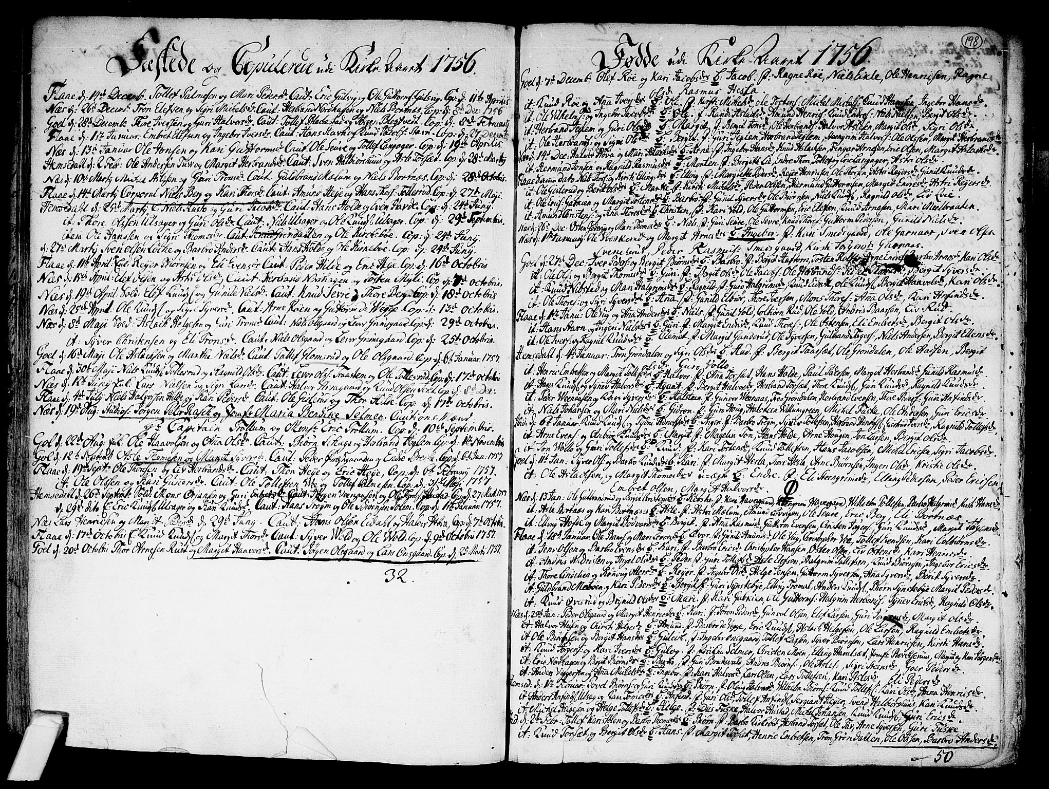 Nes kirkebøker, SAKO/A-236/F/Fa/L0002: Ministerialbok nr. 2, 1707-1759, s. 198