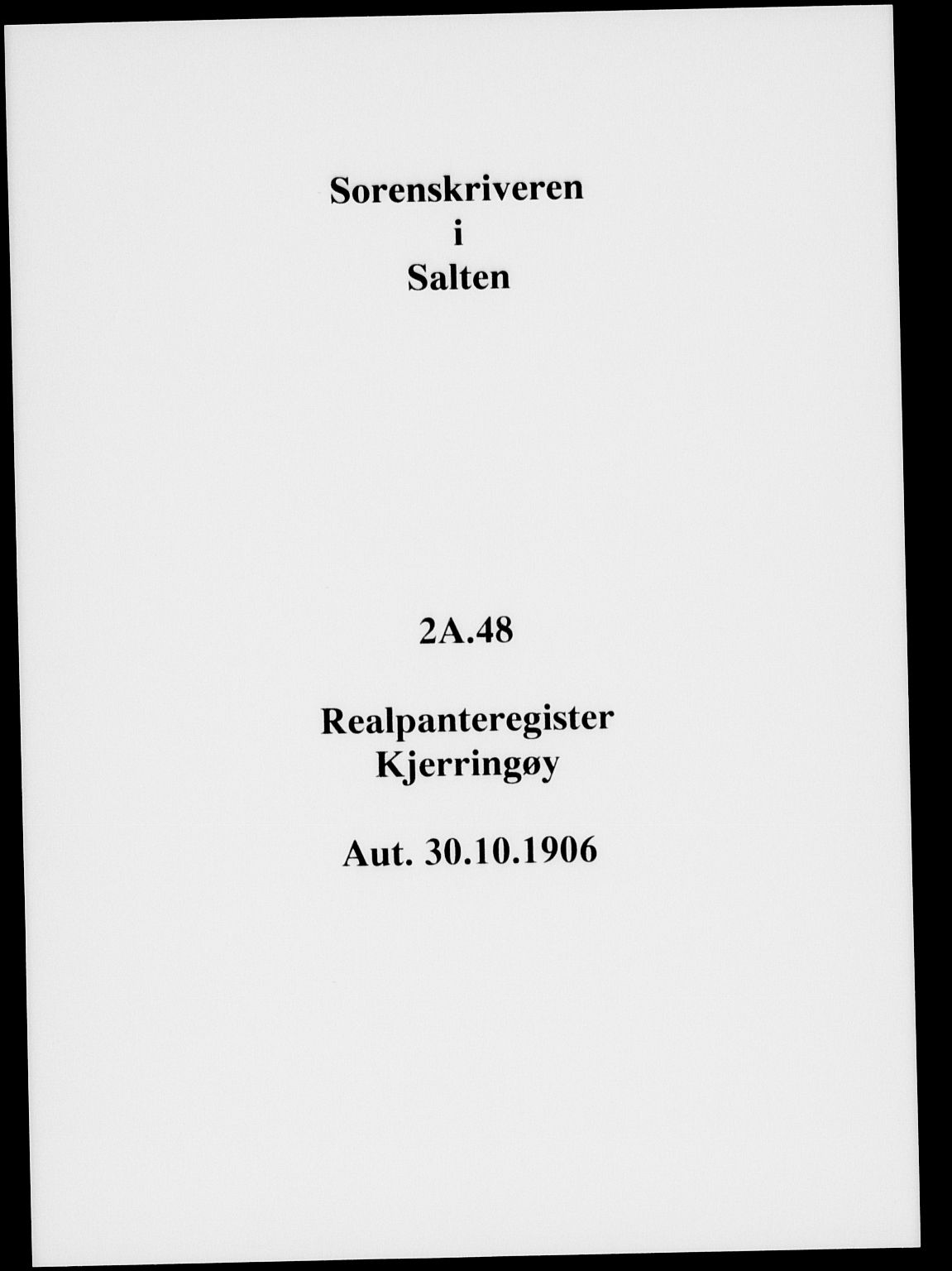 Salten sorenskriveri, SAT/A-4578/1/2/2A/L0048: Panteregister nr. 48