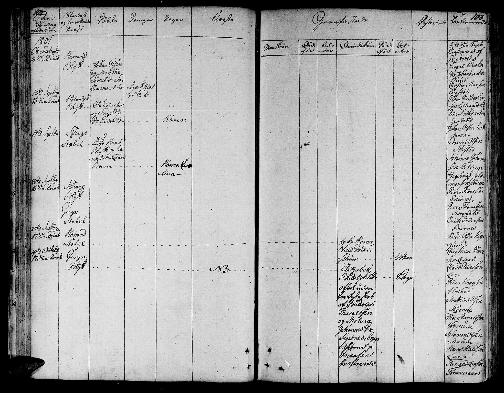 Ministerialprotokoller, klokkerbøker og fødselsregistre - Nord-Trøndelag, SAT/A-1458/764/L0545: Ministerialbok nr. 764A05, 1799-1816, s. 102-103