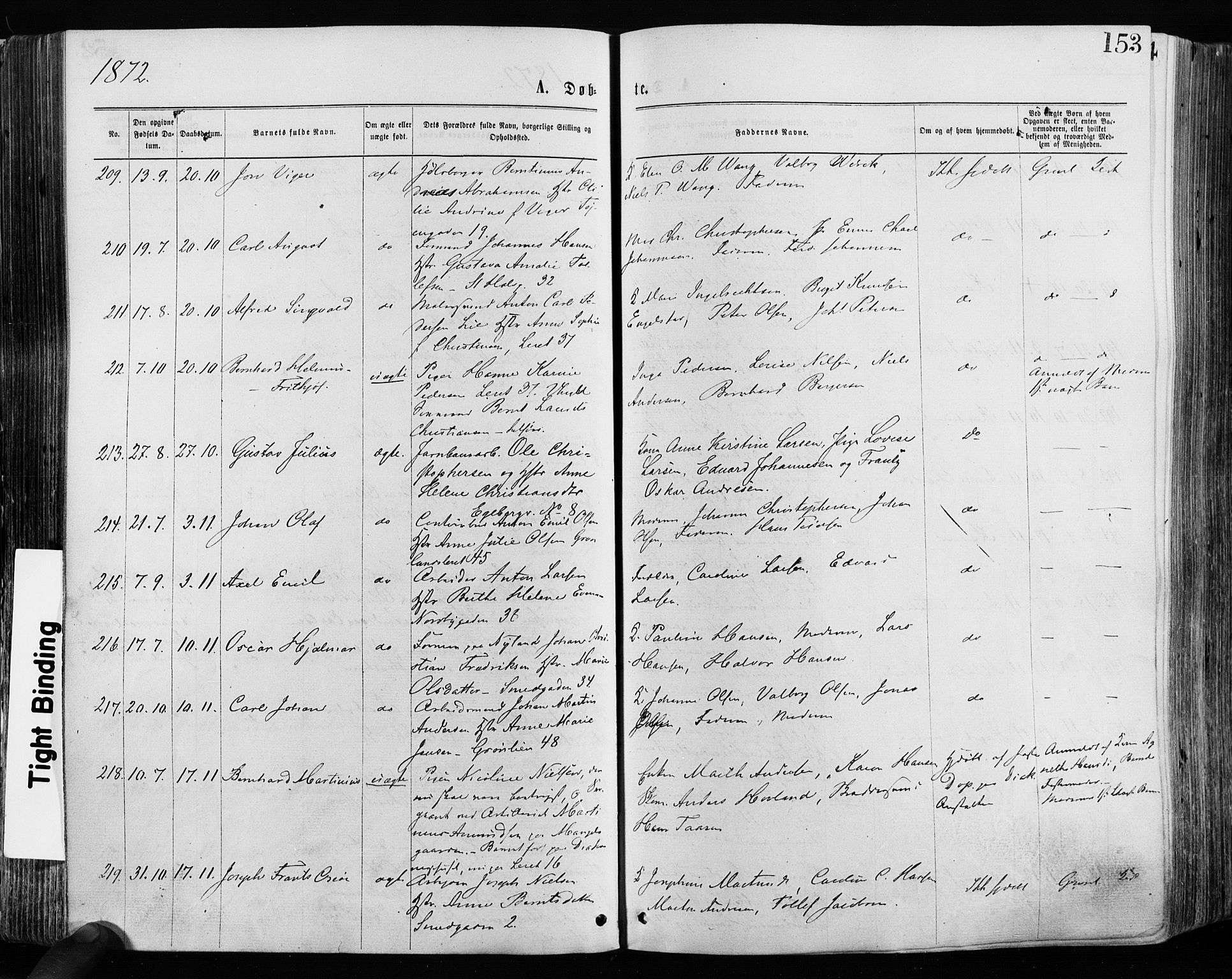 Grønland prestekontor Kirkebøker, SAO/A-10848/F/Fa/L0004: Ministerialbok nr. 4, 1869-1880, s. 153