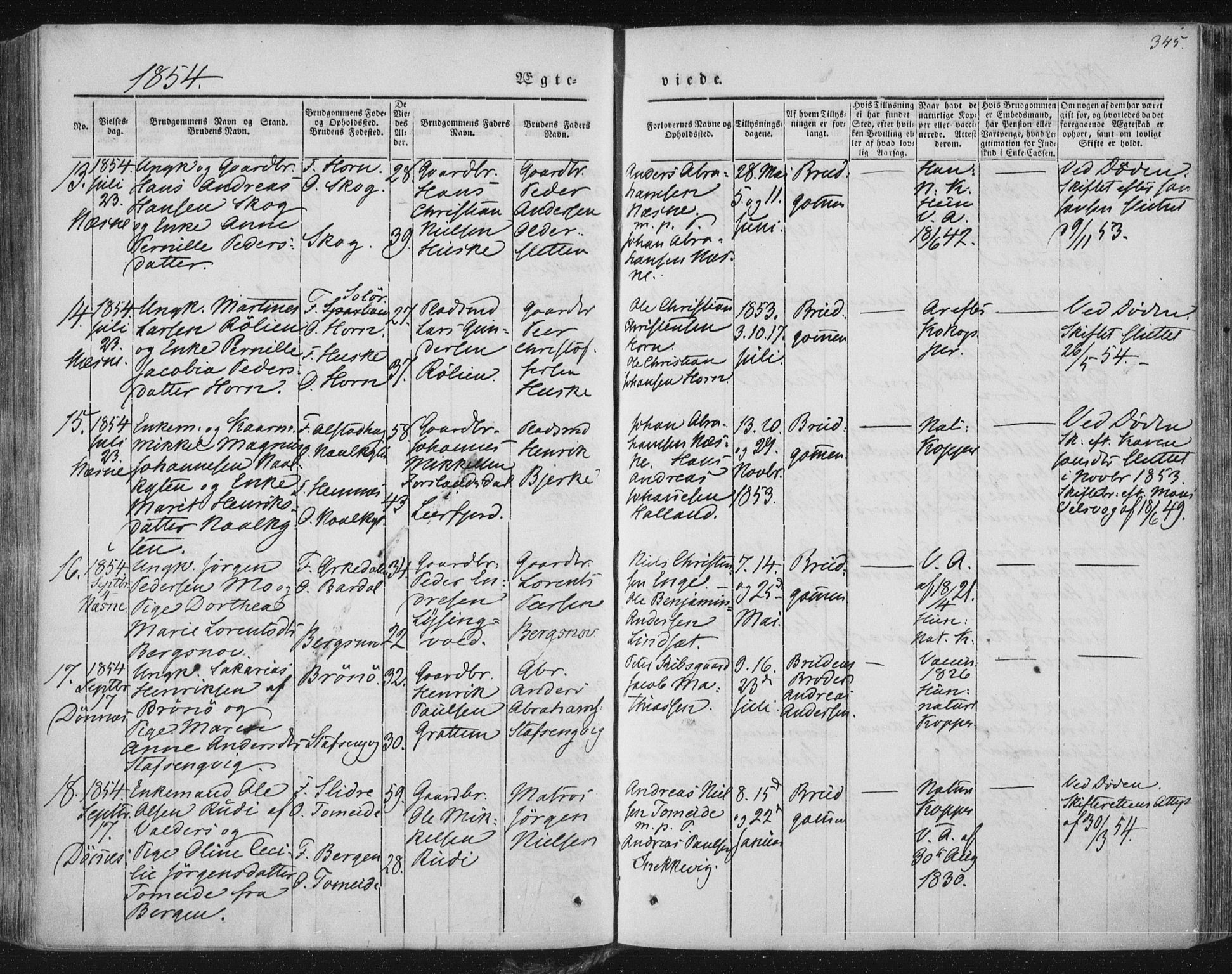 Ministerialprotokoller, klokkerbøker og fødselsregistre - Nordland, AV/SAT-A-1459/838/L0549: Ministerialbok nr. 838A07, 1840-1854, s. 345