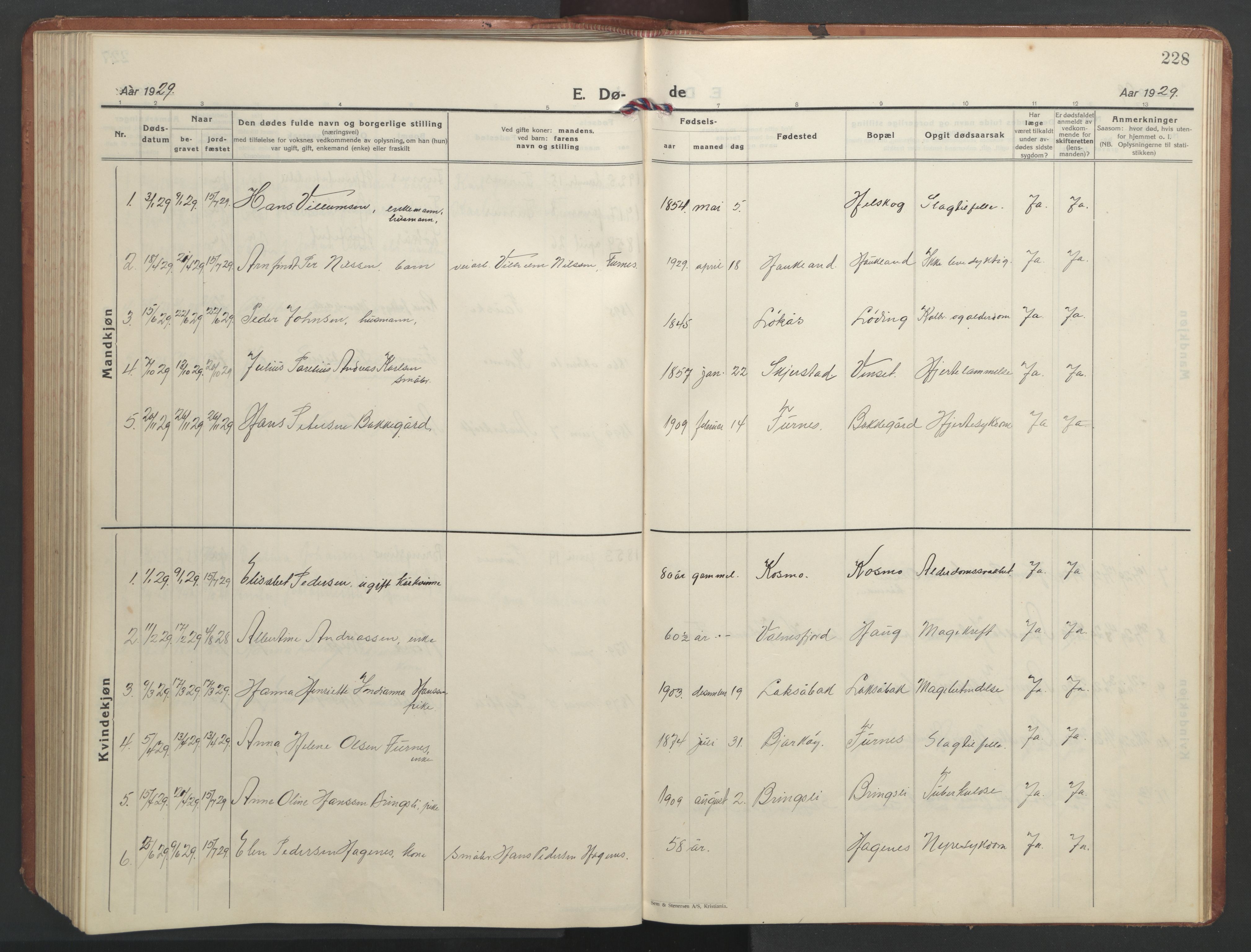 Ministerialprotokoller, klokkerbøker og fødselsregistre - Nordland, AV/SAT-A-1459/851/L0727: Klokkerbok nr. 851C02, 1925-1948, s. 228