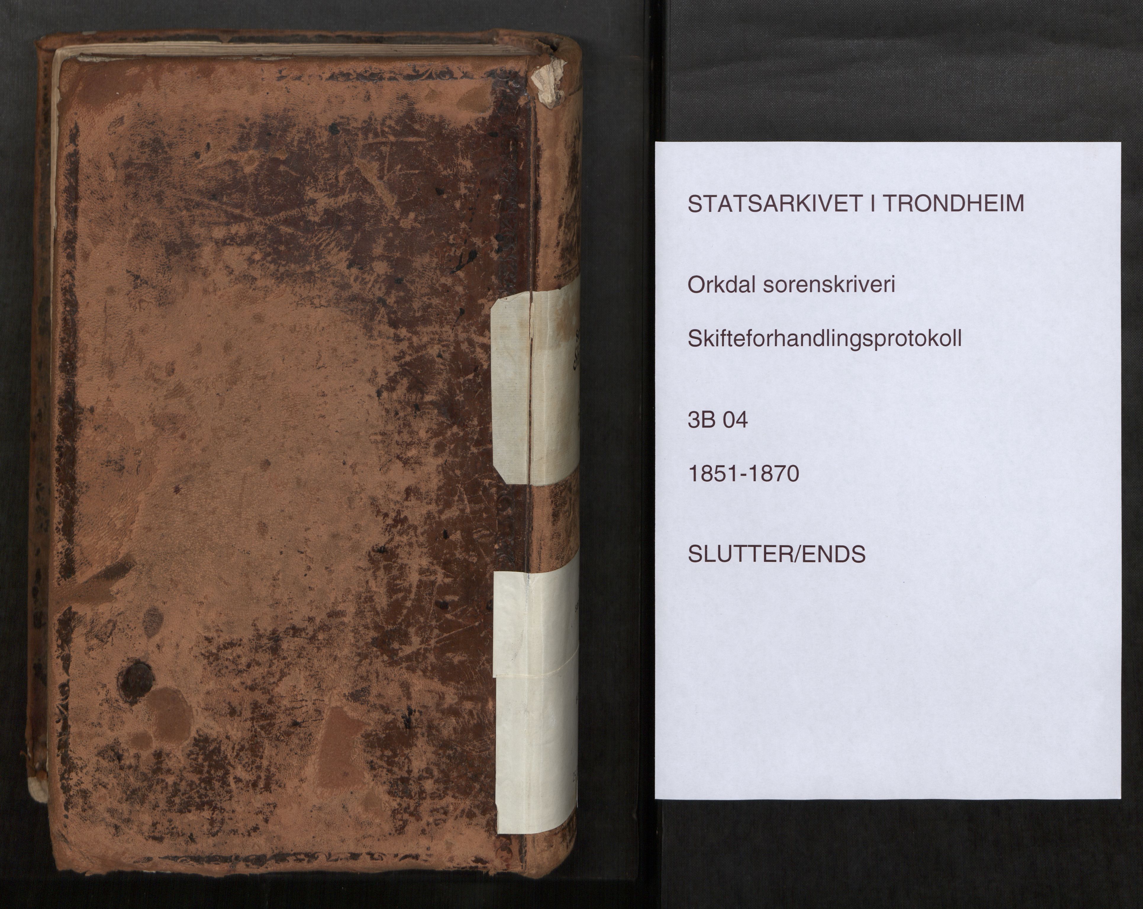 Orkdal sorenskriveri, SAT/A-4169/1/3/3B/L0004: Skiftebehandlingsprotokoll, 1851-1870
