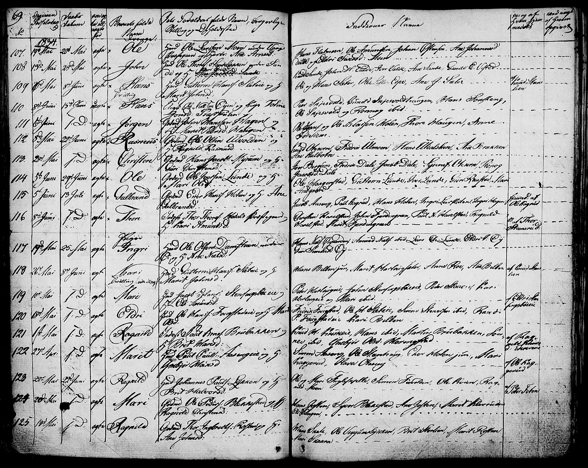 Vågå prestekontor, AV/SAH-PREST-076/H/Ha/Haa/L0004: Ministerialbok nr. 4 /1, 1827-1842, s. 69