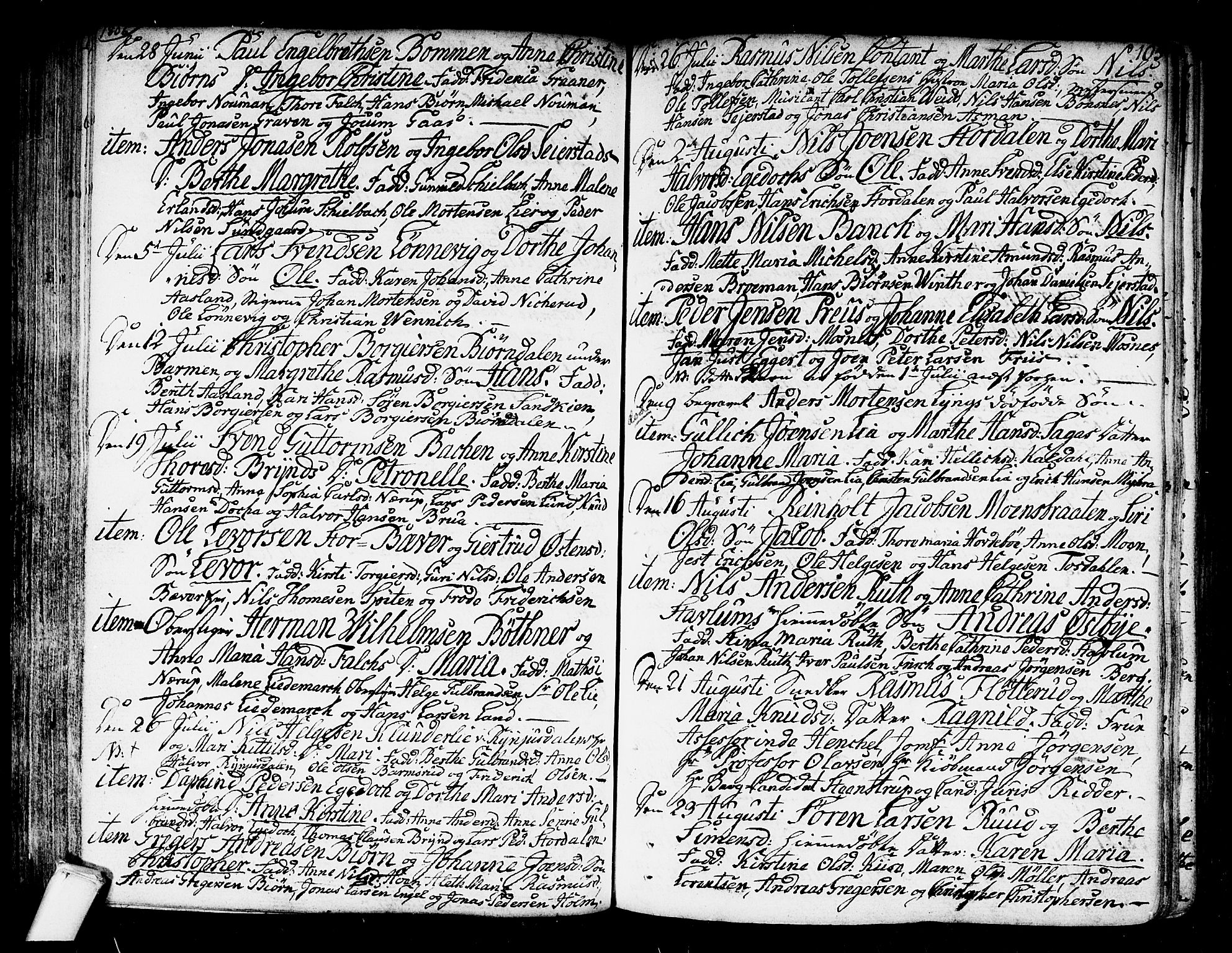 Kongsberg kirkebøker, SAKO/A-22/F/Fa/L0007: Ministerialbok nr. I 7, 1795-1816, s. 105