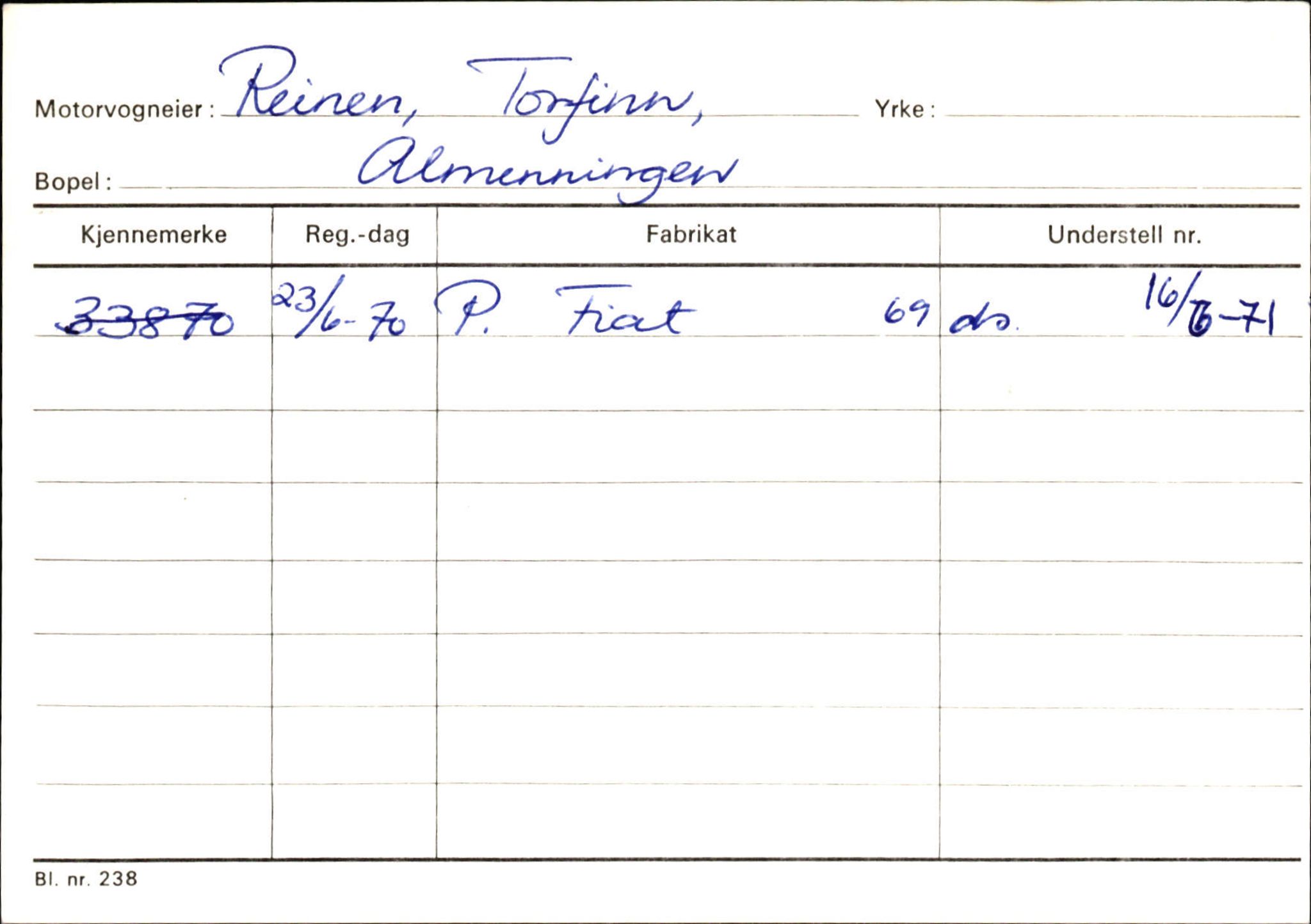 Statens vegvesen, Sogn og Fjordane vegkontor, SAB/A-5301/4/F/L0144: Registerkort Vågsøy A-R, 1945-1975, s. 2393