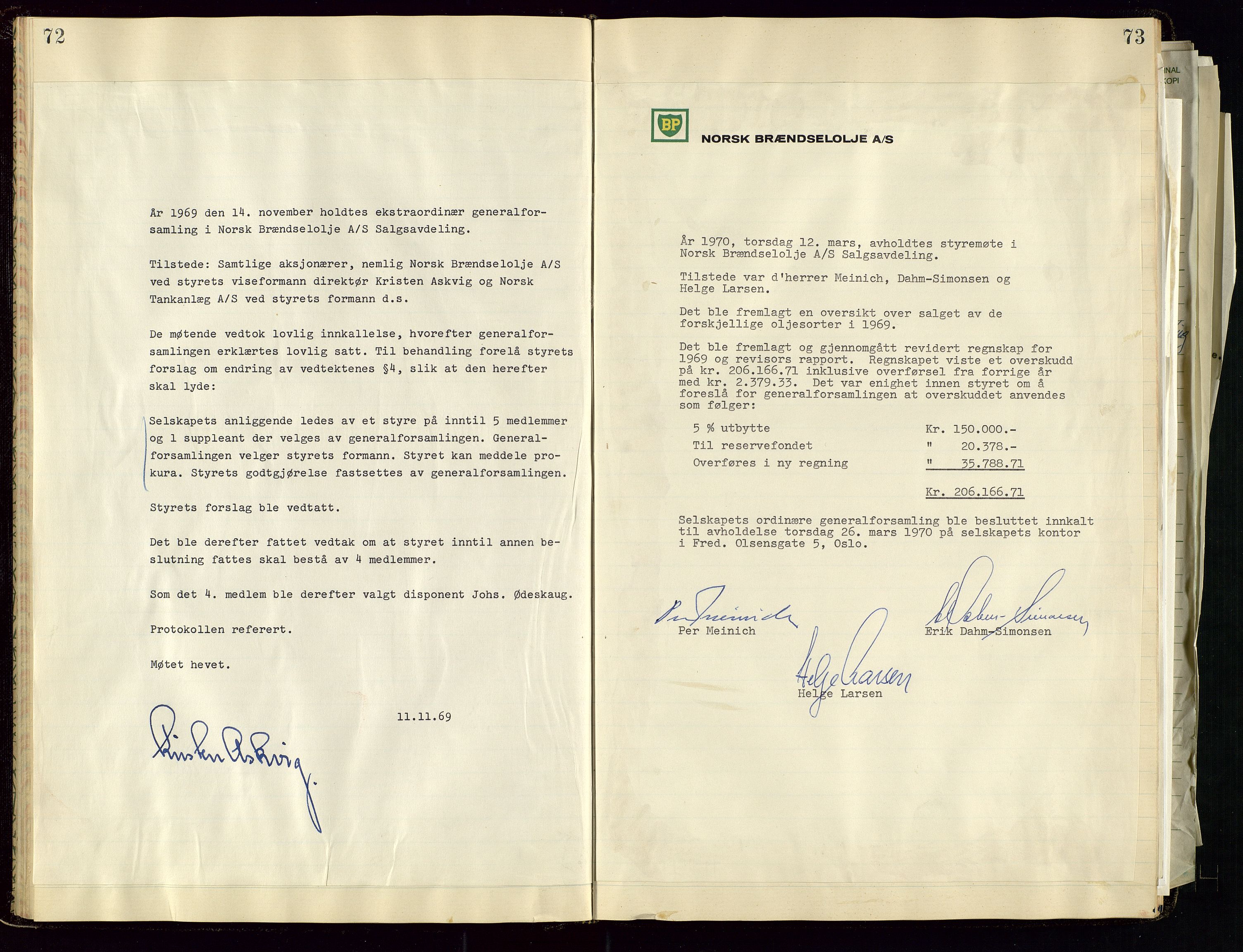 PA 1544 - Norsk Brændselolje A/S, AV/SAST-A-101965/1/A/Aa/L0010/0003: Generalforsamling / Generalforsamlingsprotokoll for Norsk Brændselolje a.s Salgsavdeling Oslo, 1932-1976, s. 40
