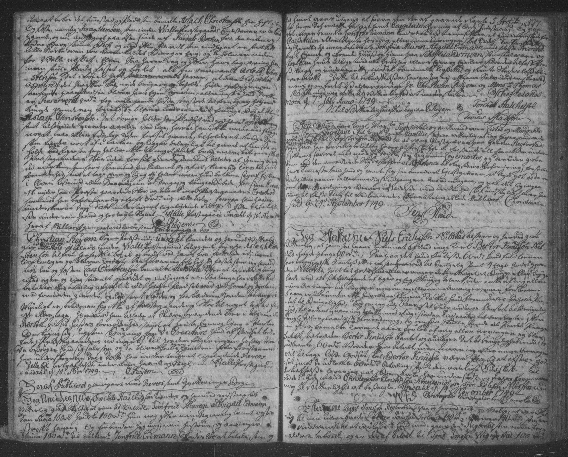 Lister sorenskriveri, SAK/1221-0003/G/Gb/L0006: Pantebok nr. 4, 1746-1752, s. 327