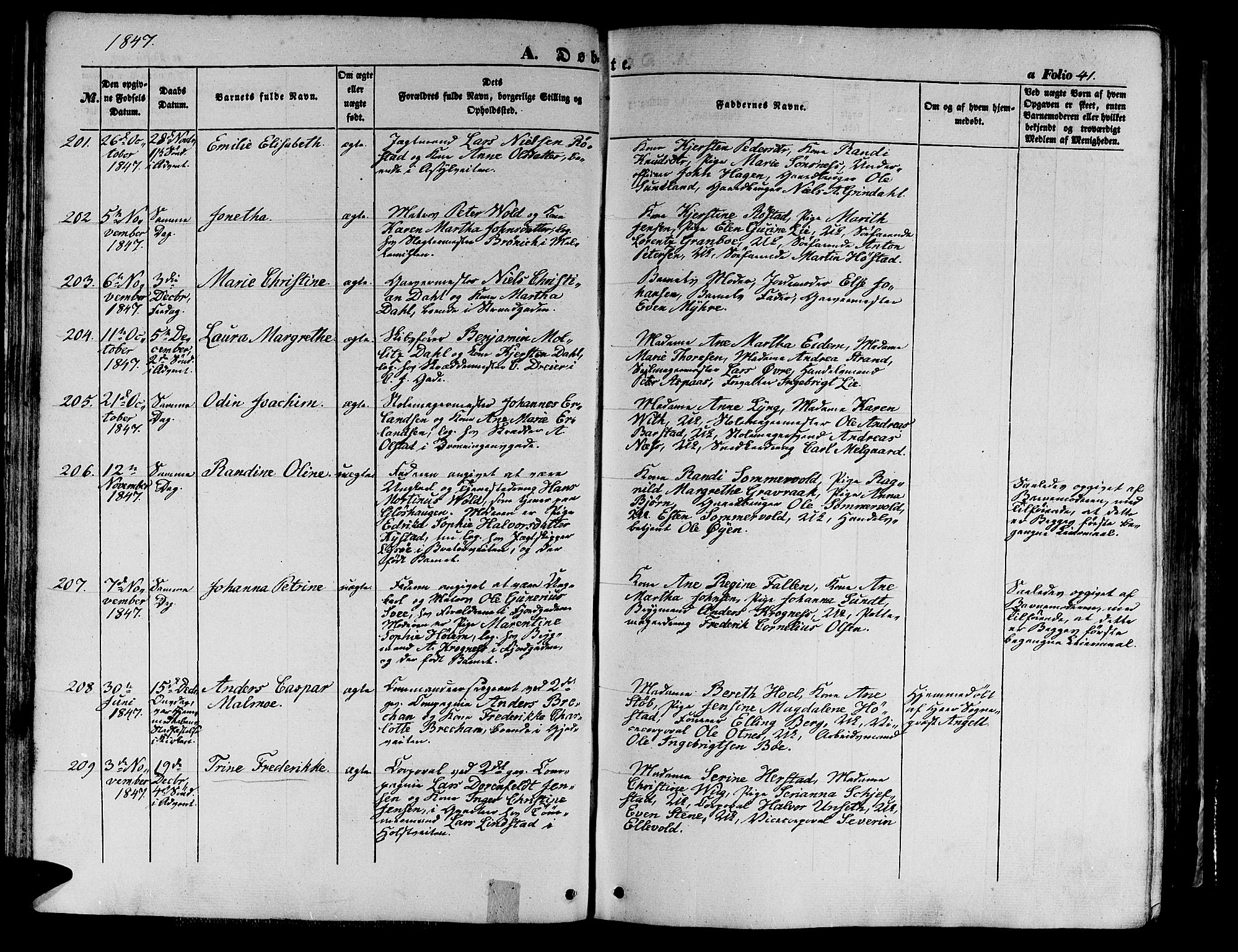 Ministerialprotokoller, klokkerbøker og fødselsregistre - Sør-Trøndelag, AV/SAT-A-1456/602/L0137: Klokkerbok nr. 602C05, 1846-1856, s. 41