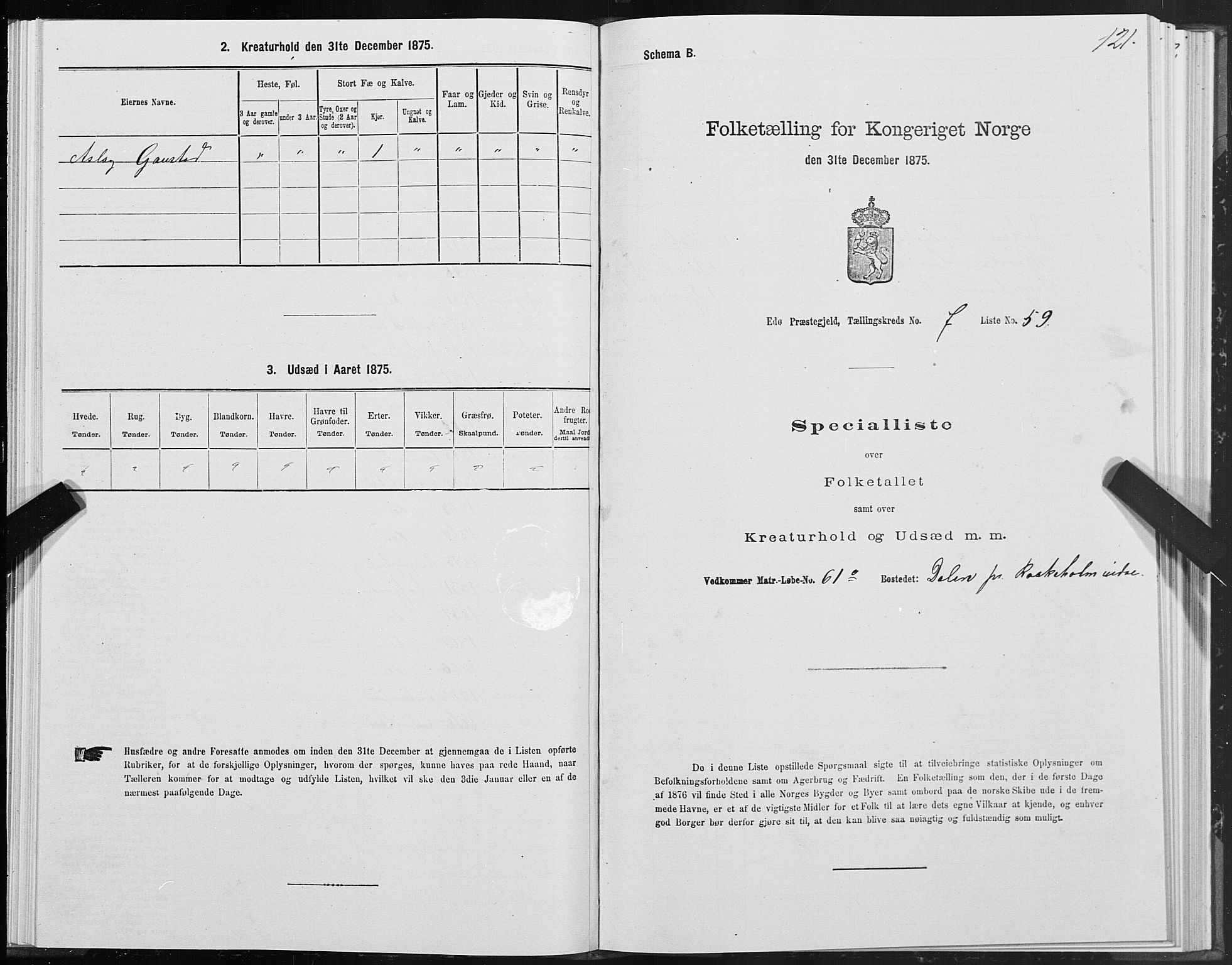 SAT, Folketelling 1875 for 1573P Edøy prestegjeld, 1875, s. 3121