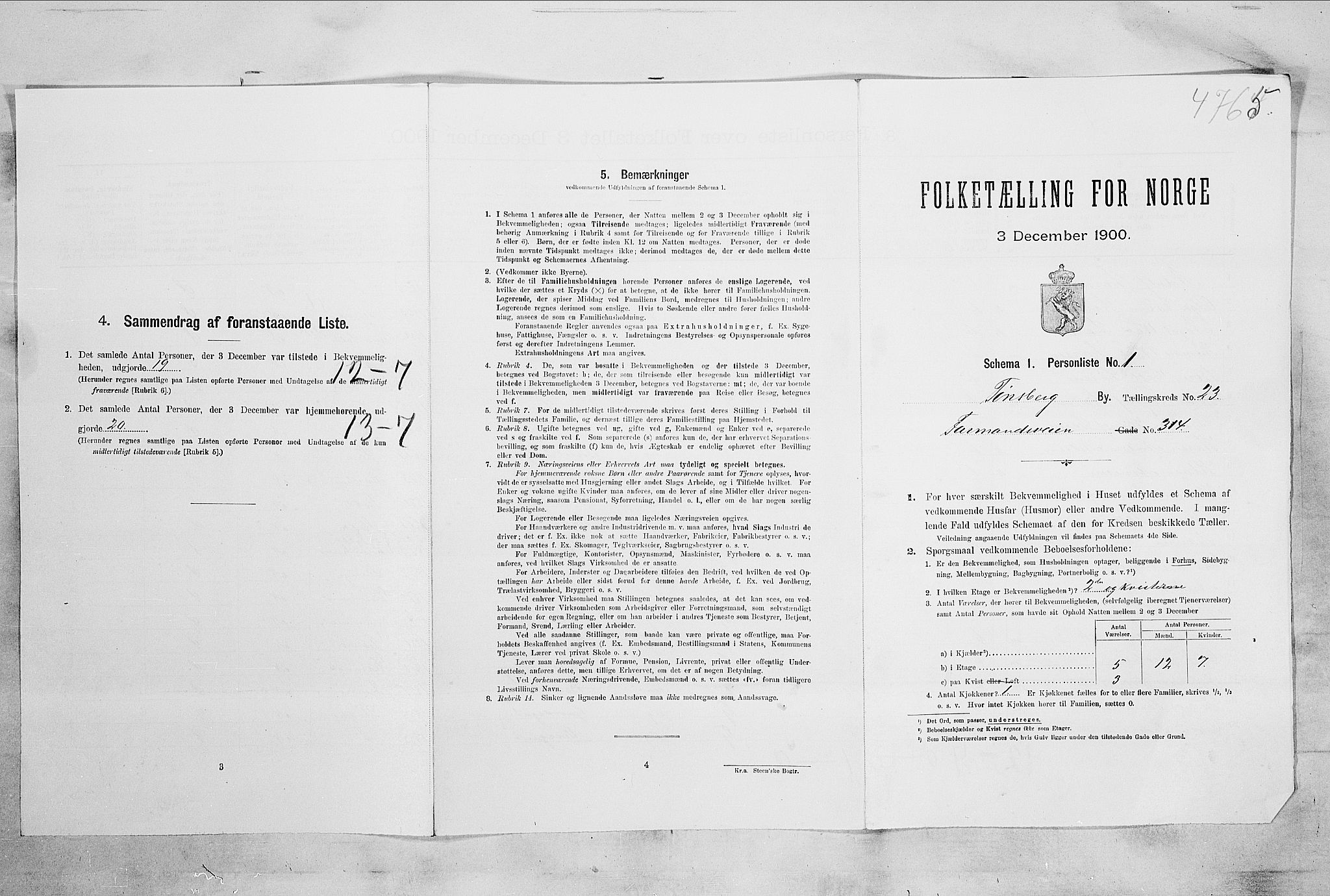 RA, Folketelling 1900 for 0705 Tønsberg kjøpstad, 1900, s. 3576