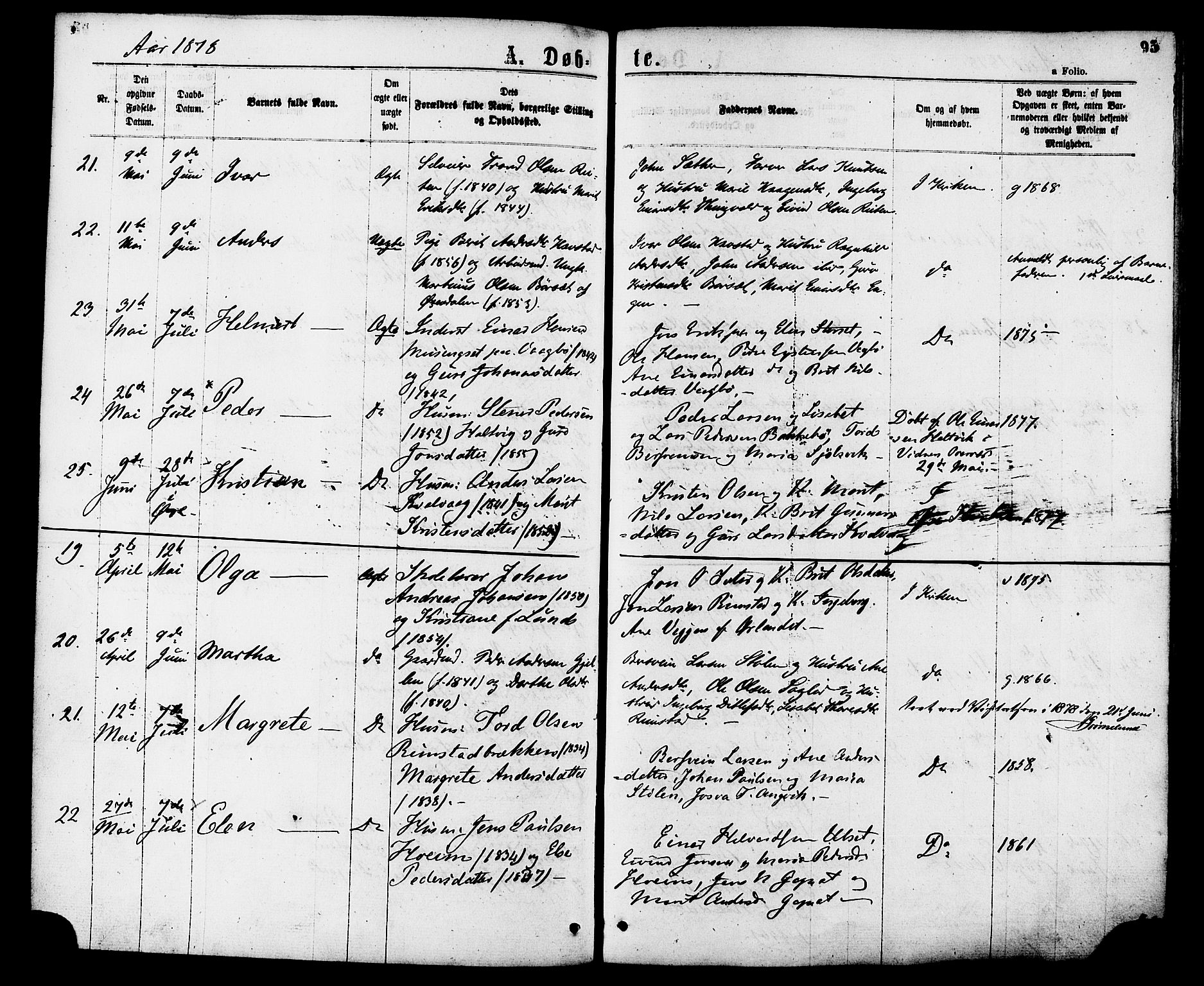 Ministerialprotokoller, klokkerbøker og fødselsregistre - Møre og Romsdal, AV/SAT-A-1454/586/L0986: Ministerialbok nr. 586A12, 1867-1878, s. 95