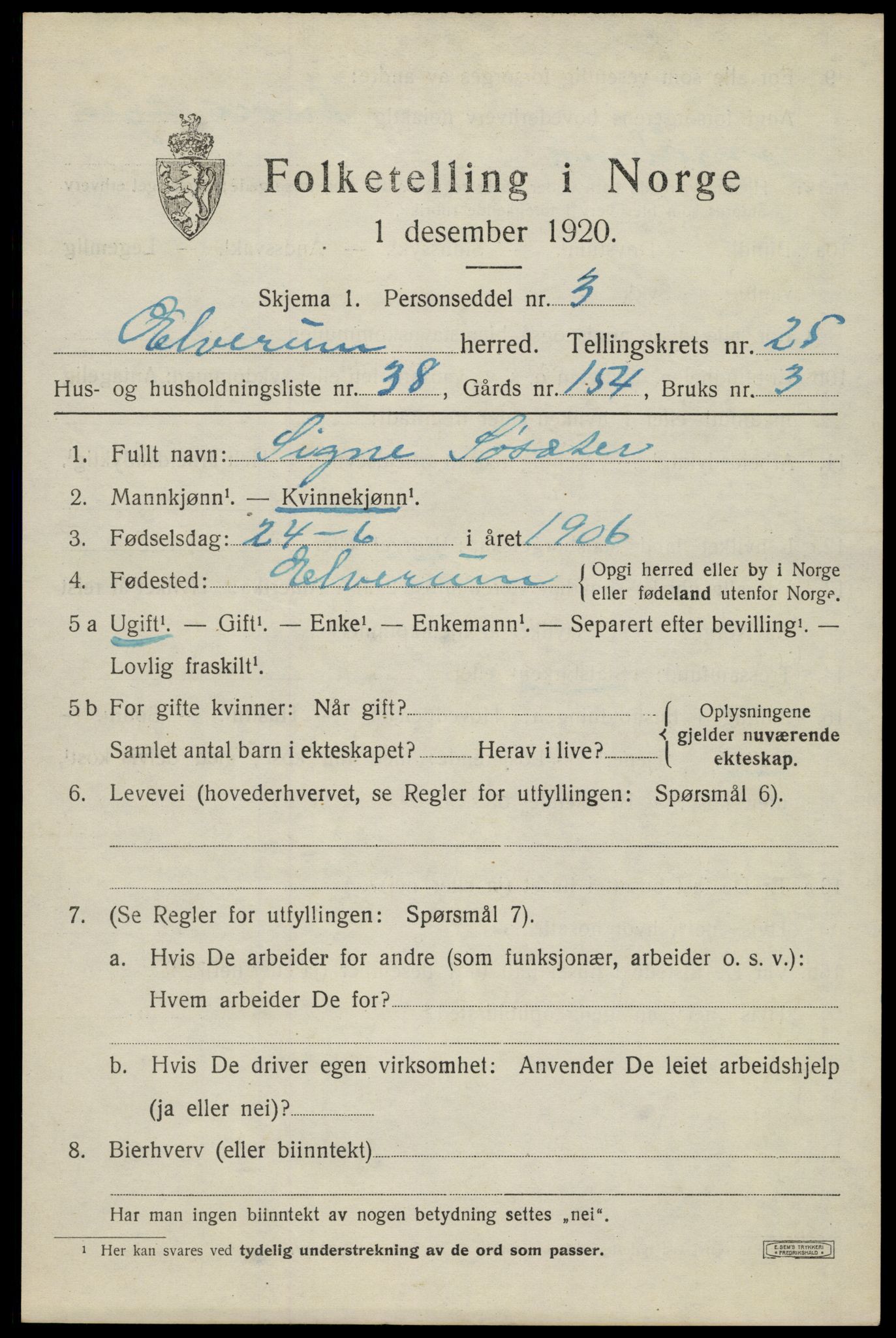 SAH, Folketelling 1920 for 0427 Elverum herred, 1920, s. 26684
