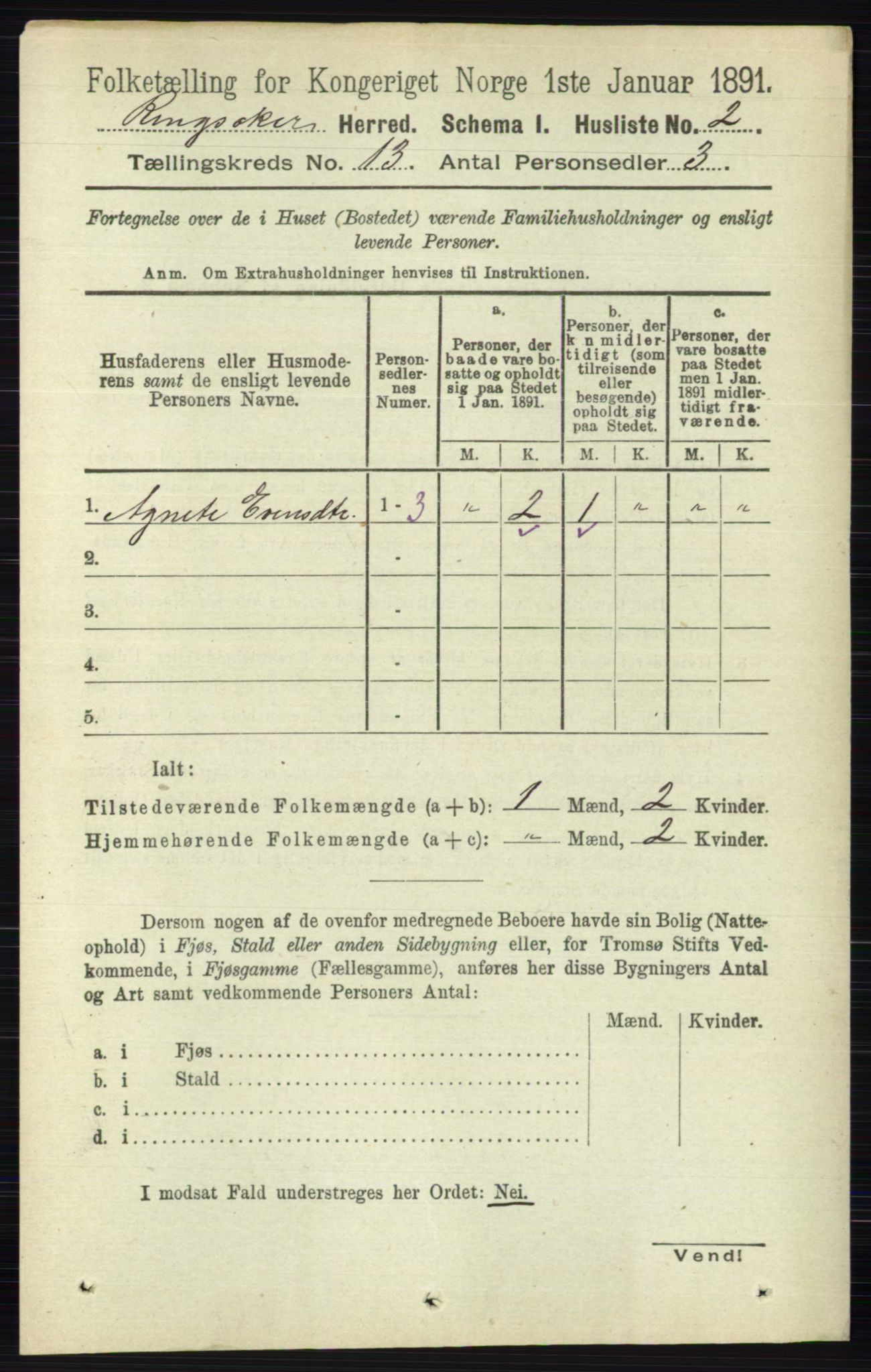 RA, Folketelling 1891 for 0412 Ringsaker herred, 1891, s. 7100