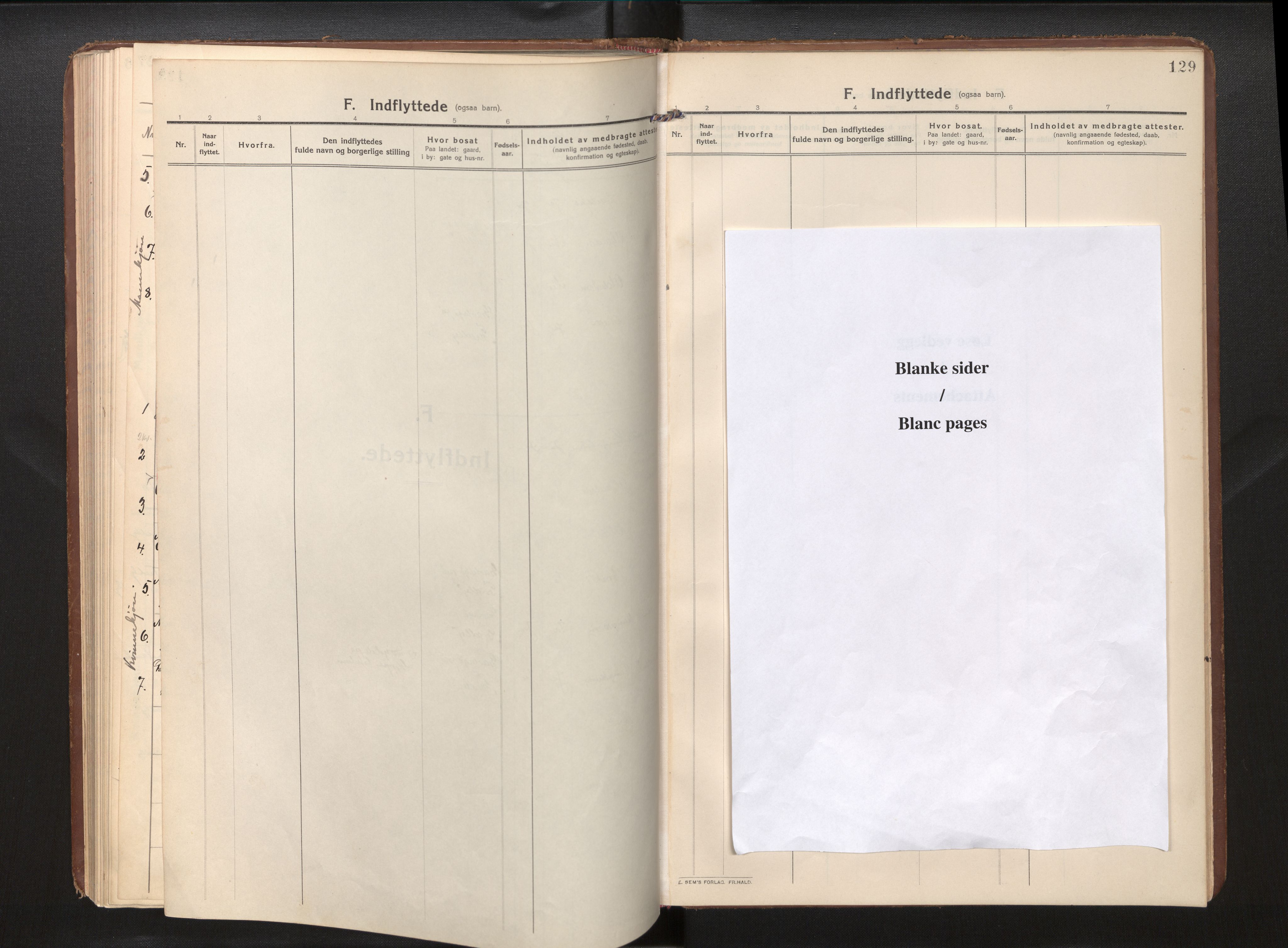 Gloppen sokneprestembete, SAB/A-80101/H/Haa/Haad/L0002: Ministerialbok nr. D 2, 1911-1925, s. 128b-129a