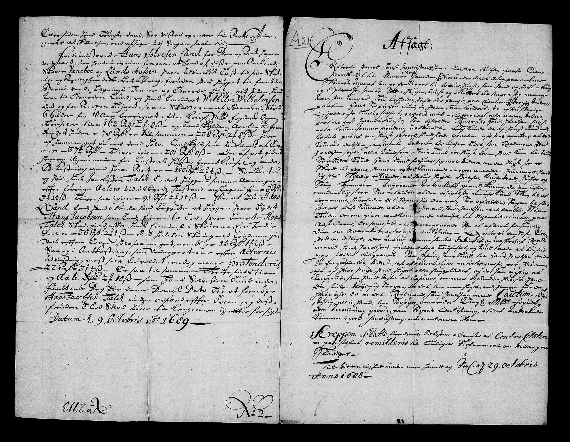 Stattholderembetet 1572-1771, AV/RA-EA-2870/Af/L0003: Avskrifter av vedlegg til originale supplikker, nummerert i samsvar med supplikkbøkene, 1689-1691, s. 200